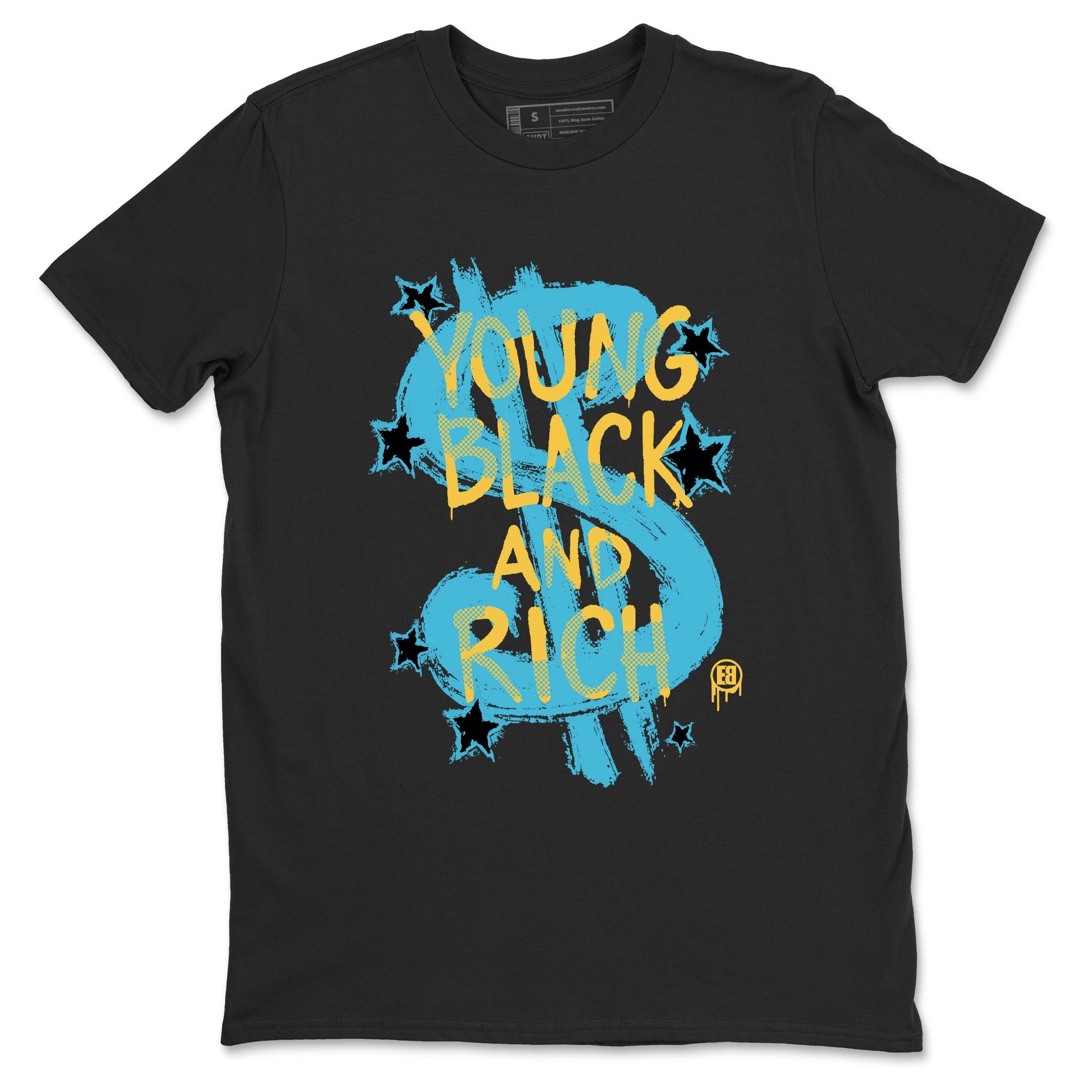 Sneaker Threads – Sneaker Tees To Match Air Jordan 11 Gamma – Young Black And Rich Graphic Tee Black 2. Perfect for Jordan releases 2025 colorways.