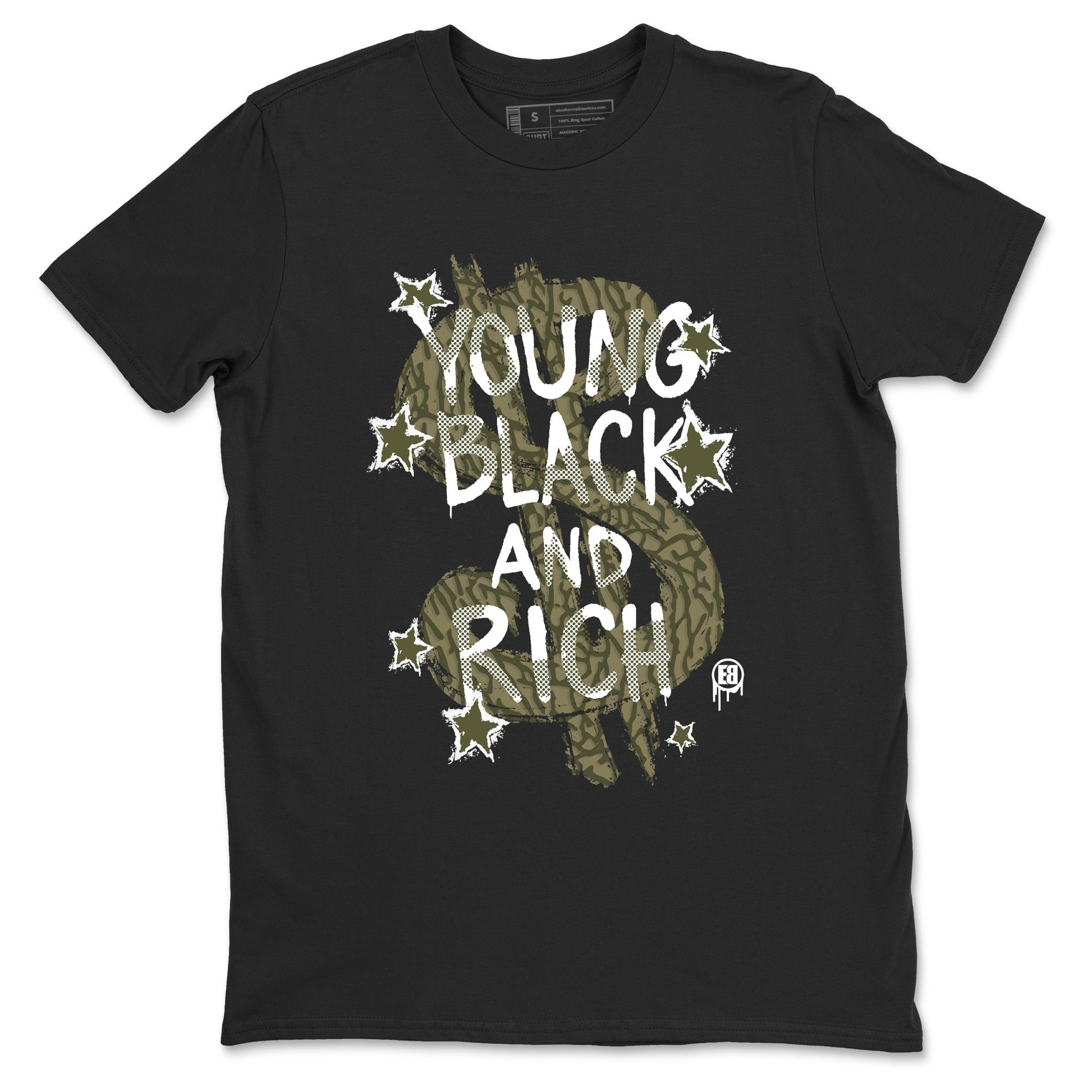 Sneaker Threads – Sneaker Tees To Match Air Jordan 3 Medium Olive – Young Black And Rich Graphic Tee Black 1. Perfect for Jordan releases 2025 colorways.