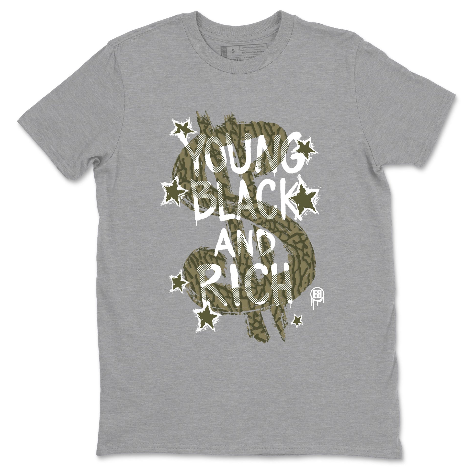 Sneaker Threads – Sneaker Tees To Match Air Jordan 3 Medium Olive – Young Black And Rich Graphic Tee Heather Grey 2. Perfect for Jordan releases 2025 colorways.