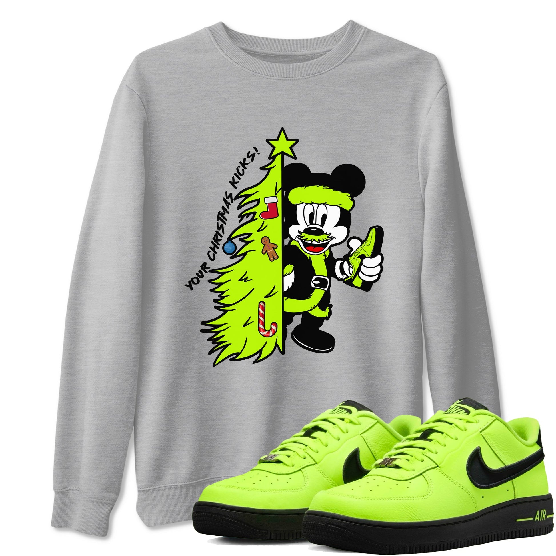 AF 1 Volt shirts to match jordansChristmas gift Your Christmas Kicks sneaker match tees Air Force 1 Dance Volt match shoes to clothes SNRT Sneaker Tees unisex cotton Heather Grey 1 shirts