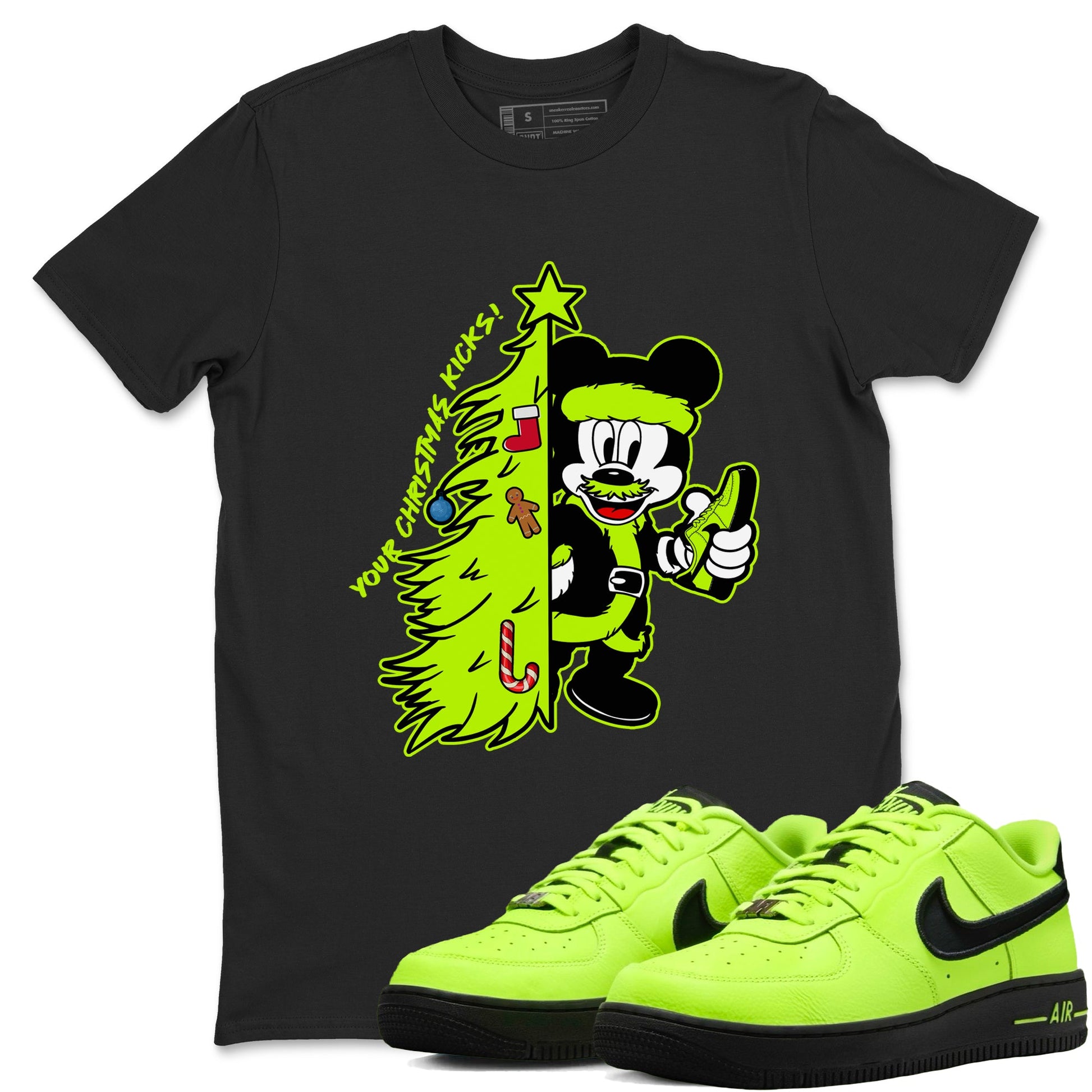 AF 1 Volt shirts to match jordansChristmas gift Your Christmas Kicks sneaker match tees Air Force 1 Dance Volt match shoes to clothes SNRT Sneaker Tees unisex cotton Black 1 shirts