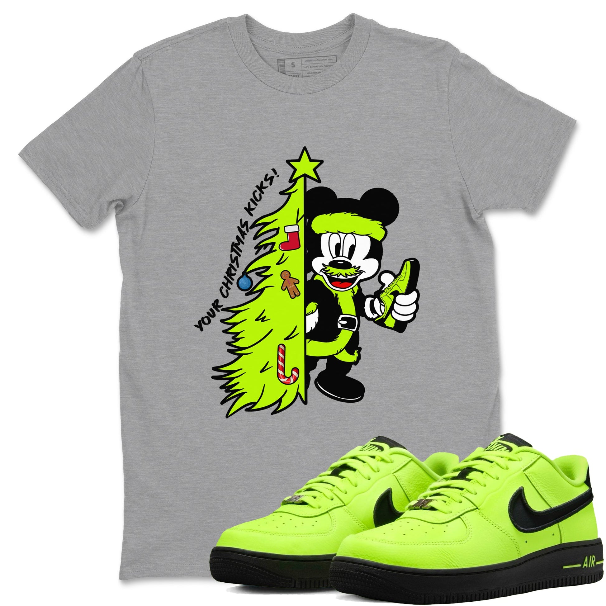 AF 1 Volt shirts to match jordansChristmas gift Your Christmas Kicks sneaker match tees Air Force 1 Dance Volt match shoes to clothes SNRT Sneaker Tees unisex cotton Heather Grey 1 shirts