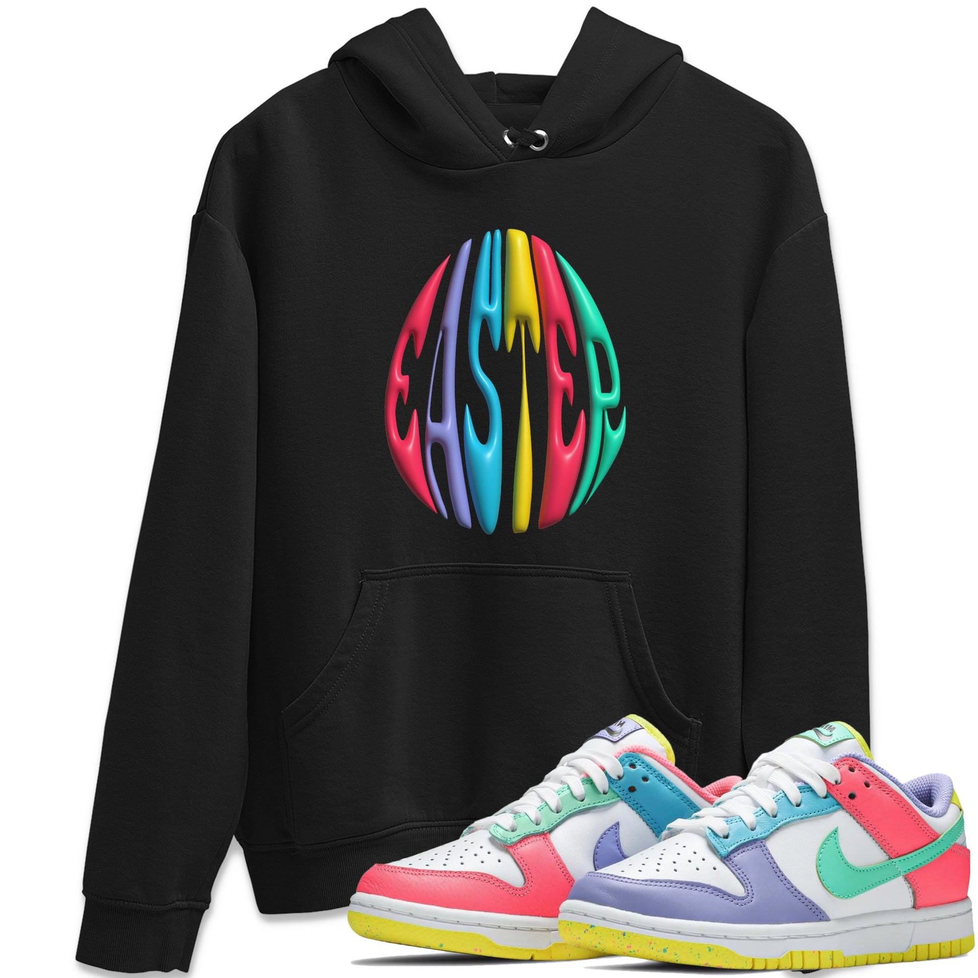 Dunk Easter Candy Sneaker Match Tees 3D Easter Typo Sneaker Tees Nike Easter Sneaker Release Tees Unisex Shirts Black 1