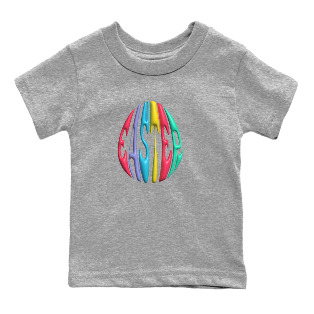Dunk Easter Candy Sneaker Match Tees 3D Easter Typo Sneaker Tees Nike Easter Sneaker Release Tees Kids Shirts Heather Grey 2