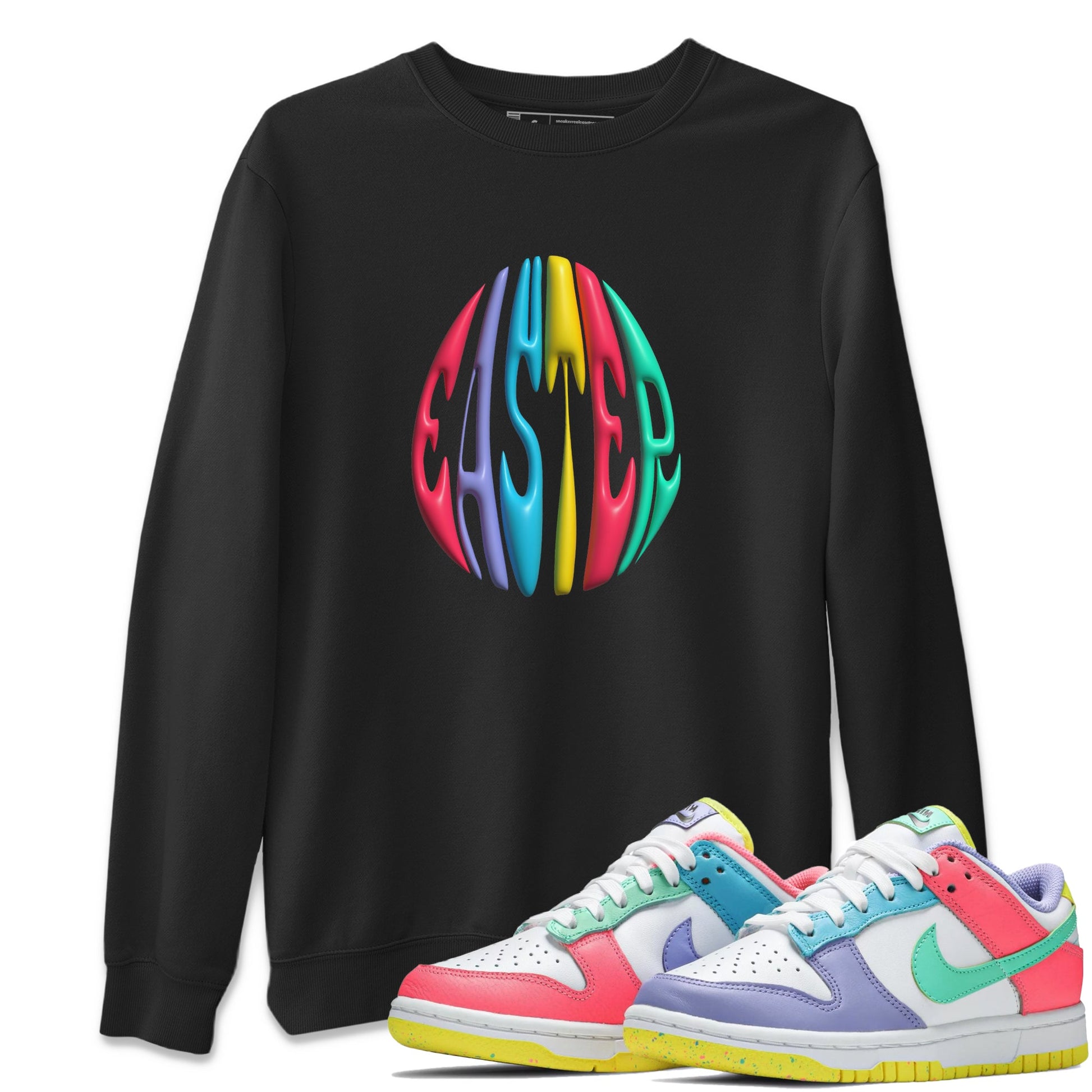 Dunk Easter Candy Sneaker Match Tees 3D Easter Typo Sneaker Tees Nike Easter Sneaker Release Tees Unisex Shirts Black 1
