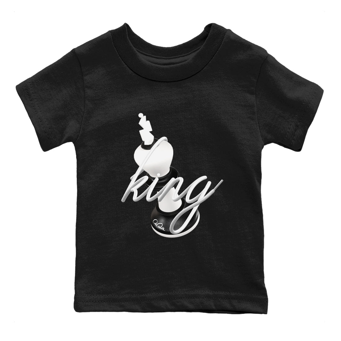 1s Black White shirt to match jordans 3D King sneaker tees Air Jordan 1 High OG Black White SNRT sneaker release tees baby toddler Black 2 cotton Shirt