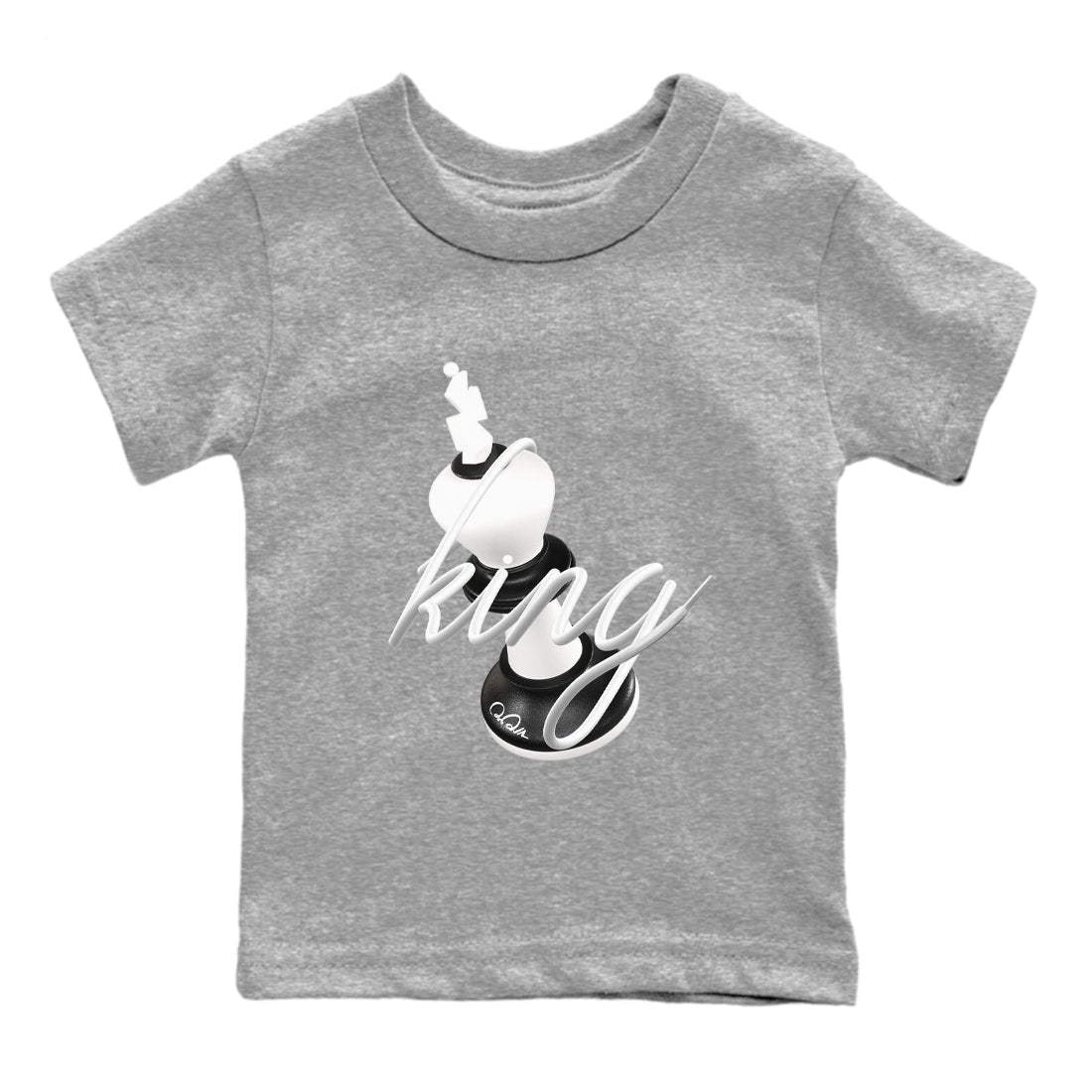 1s Black White shirt to match jordans 3D King sneaker tees Air Jordan 1 High OG Black White SNRT sneaker release tees baby toddler Heather Grey 2 cotton Shirt