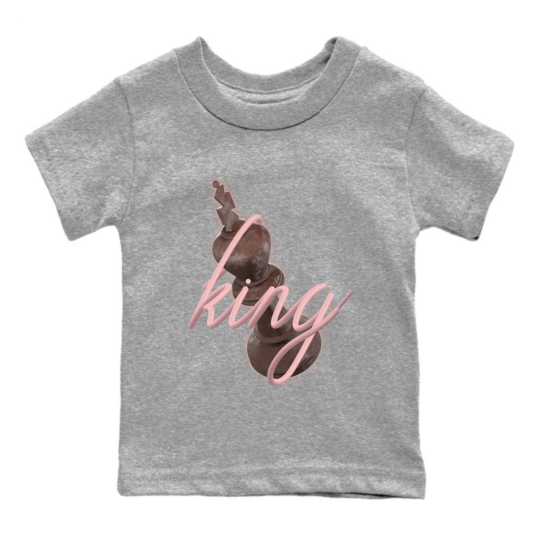 Air More Uptempo Valentines Day Sneaker Match Tees 3D King Sneaker Tees Nike Uptempo Valentines Day Sneaker Release Tees Kids Shirts Heather Grey 2