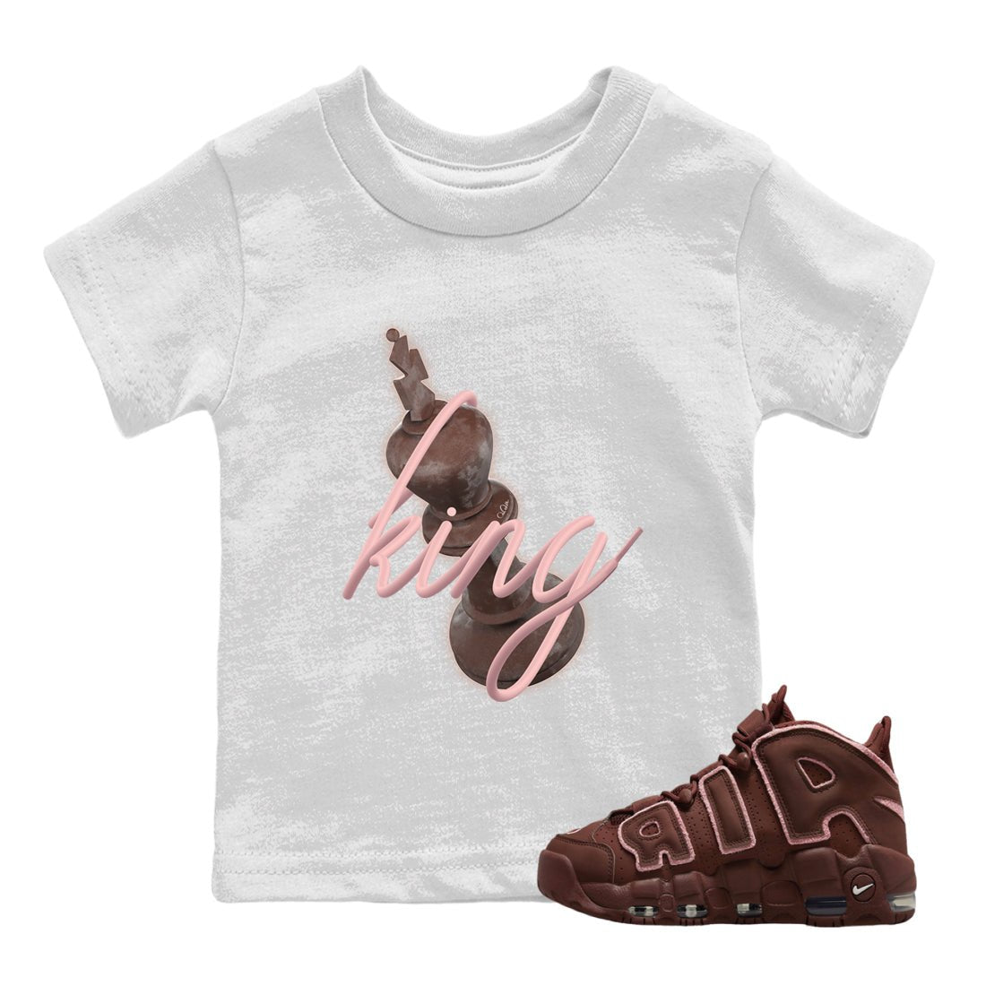 Air More Uptempo Valentines Day Sneaker Match Tees 3D King Sneaker Tees Nike Uptempo Valentines Day Sneaker Release Tees Kids Shirts White 1