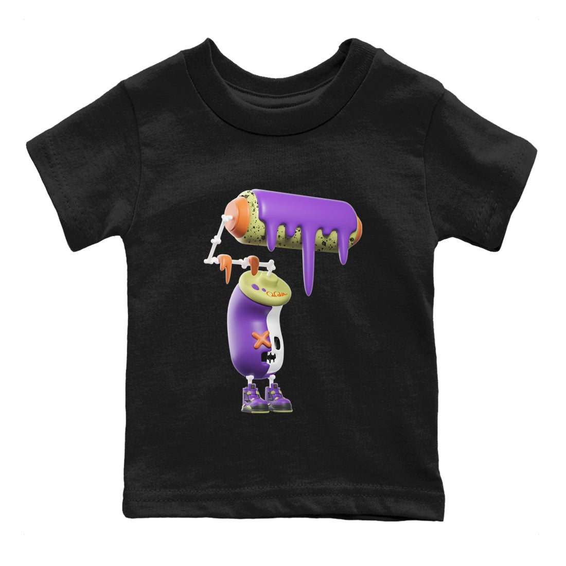Air Jordan 4 Canyon Purple shirt to match jordans 3D Paint Roller sneaker tees AJ4 Canyon Purple SNRT Sneaker Release Tees Baby Toddler Black 2 T-Shirt, Halloween tshirt