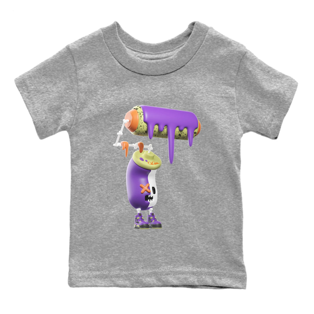Air Jordan 4 Canyon Purple shirt to match jordans 3D Paint Roller sneaker tees AJ4 Canyon Purple SNRT Sneaker Release Tees Baby Toddler Heather Grey 2 T-Shirt, Halloween tshirt