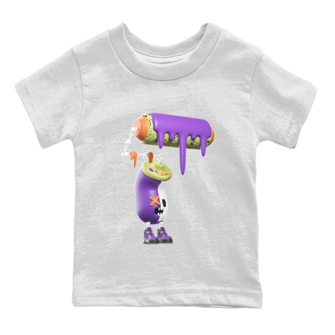Air Jordan 4 Canyon Purple shirt to match jordans 3D Paint Roller sneaker tees AJ4 Canyon Purple SNRT Sneaker Release Tees Baby Toddler White 2 T-Shirt, Halloween tshirt