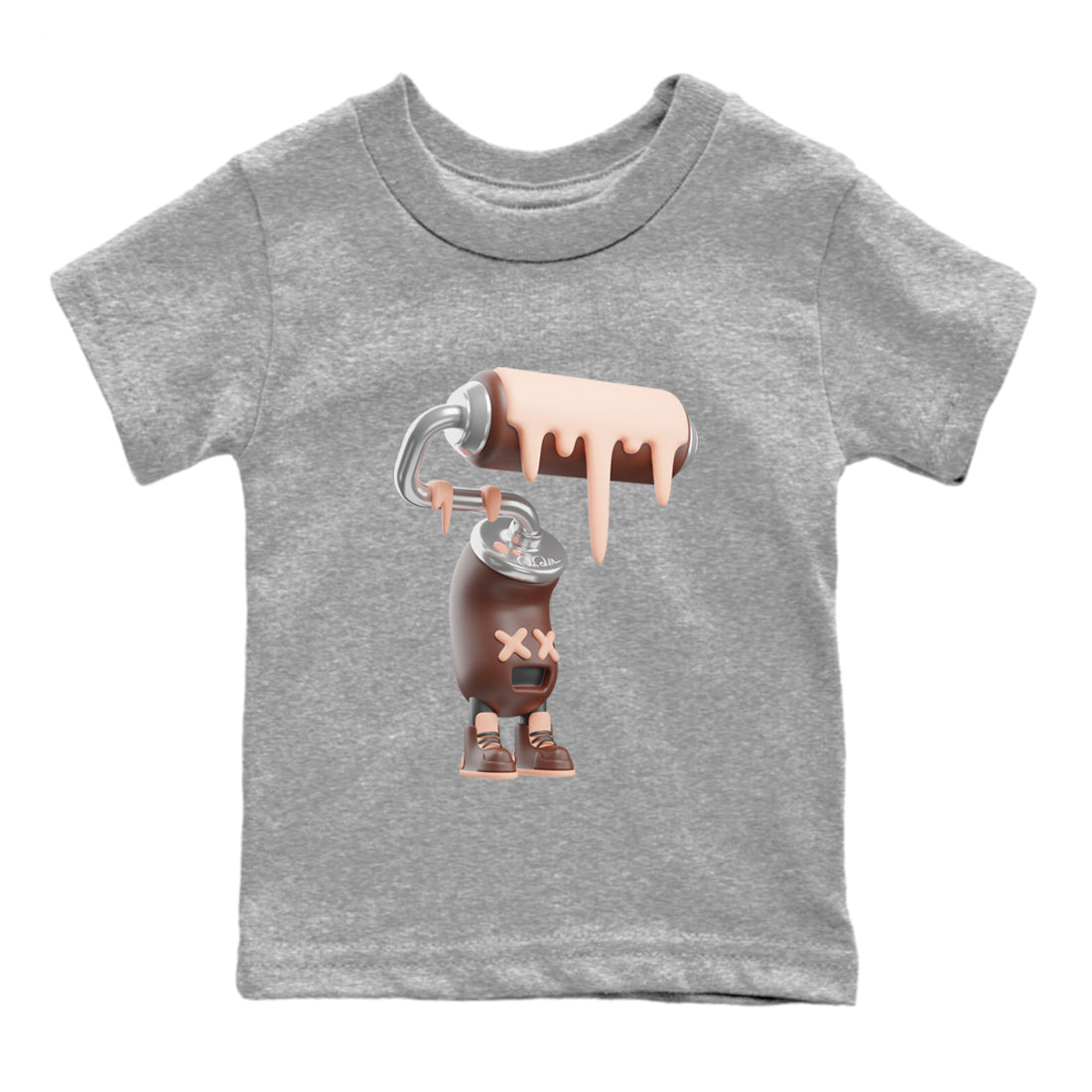 Air More Uptempo Valentines Day Sneaker Match Tees 3D Paint Roller Sneaker Tees Nike Uptempo Valentines Day Sneaker Release Tees Kids Shirts Heather Grey 2