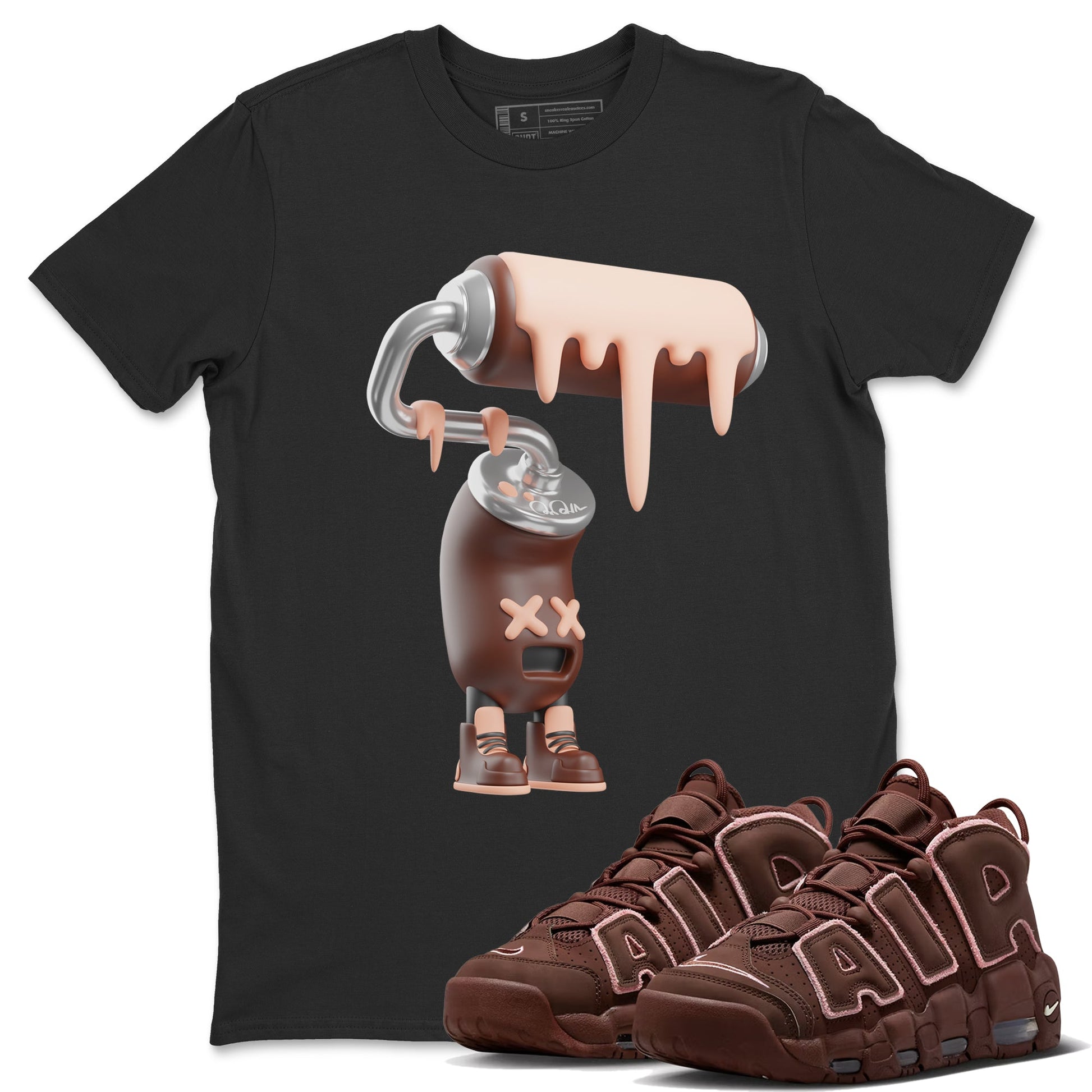 Air More Uptempo Valentines Day Sneaker Match Tees 3D Paint Roller Sneaker Tees Nike Uptempo Valentines Day Sneaker Release Tees Unisex Shirts Black 1