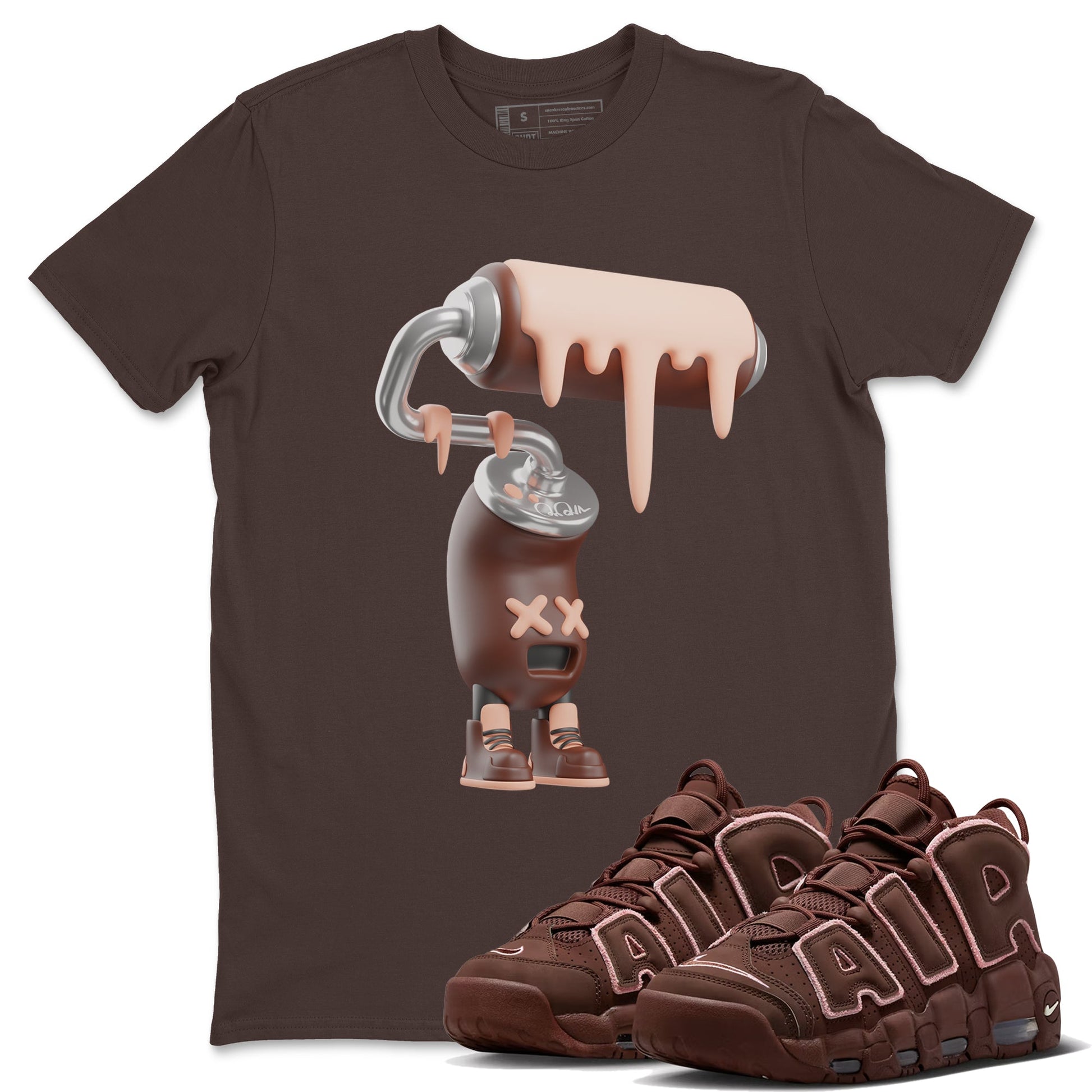Air More Uptempo Valentines Day 3D Paint Roller Crew Neck Sneaker Tees Nike Uptempo Valentines Day Sneaker T-Shirts Washing and Care Tip