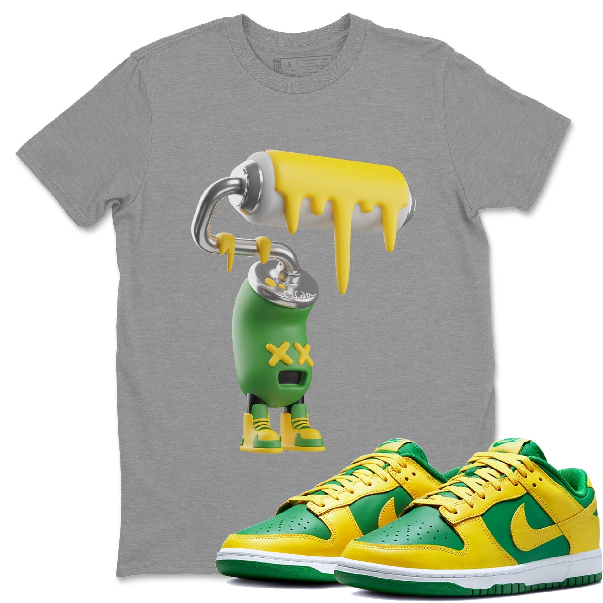 Dunk Reverse Brazil Sneaker Match Tees 3D Paint Roller Sneaker Tees Dunk Reverse Brazil Sneaker Release Tees Unisex Shirts