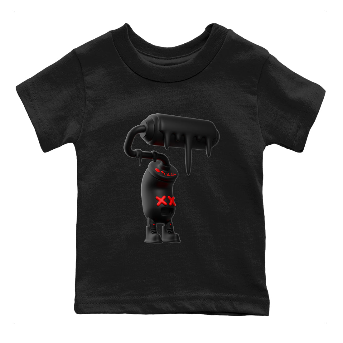 Yeezy 350 Bred shirt to match jordans 3D Paint Roller sneaker tees Adidas Yeezy Boost V2 350 Bred SNRT Sneaker Release Tees Baby Toddler Black 2 T-Shirt