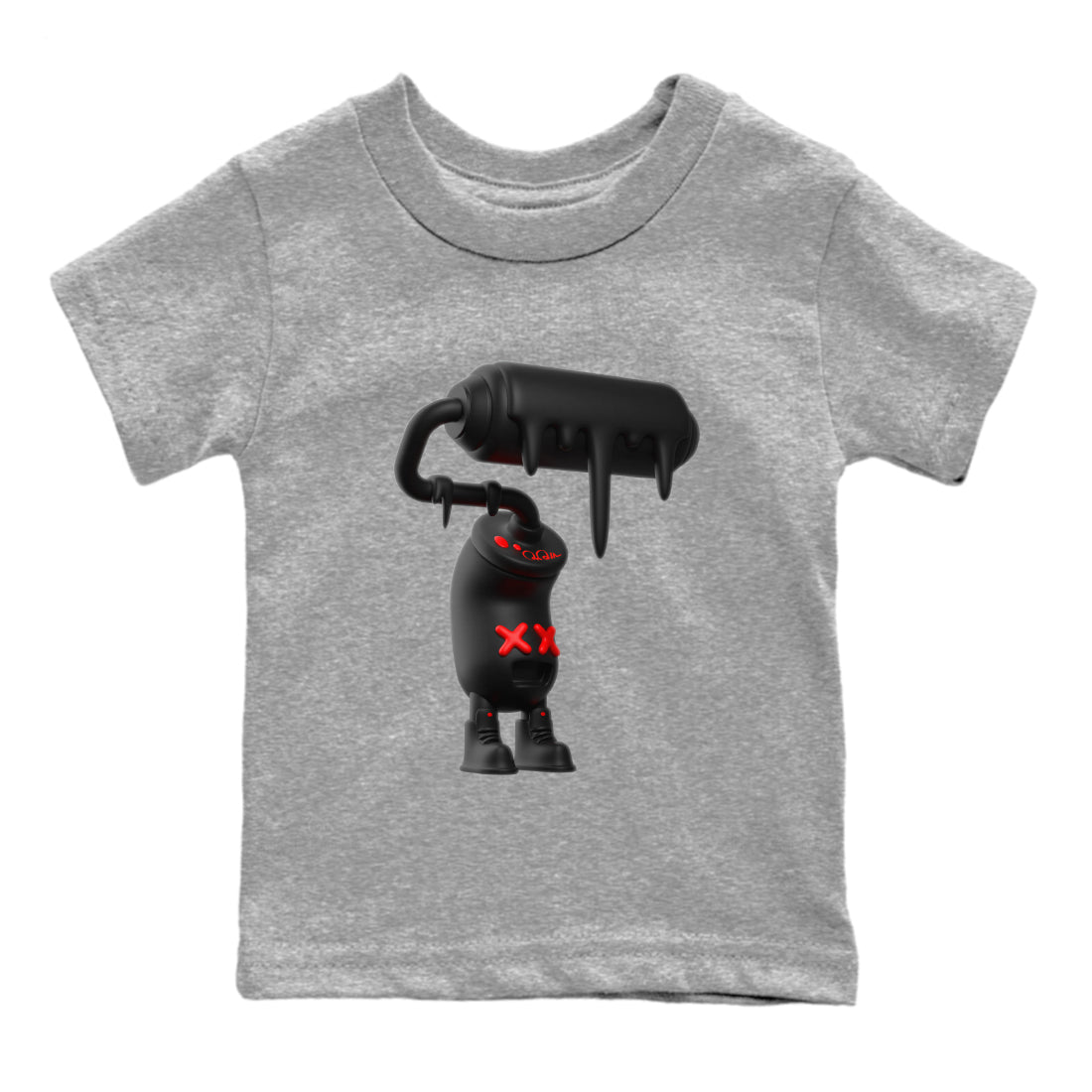 Yeezy 350 Bred shirt to match jordans 3D Paint Roller sneaker tees Adidas Yeezy Boost V2 350 Bred SNRT Sneaker Release Tees Baby Toddler Heather Grey 2 T-Shirt