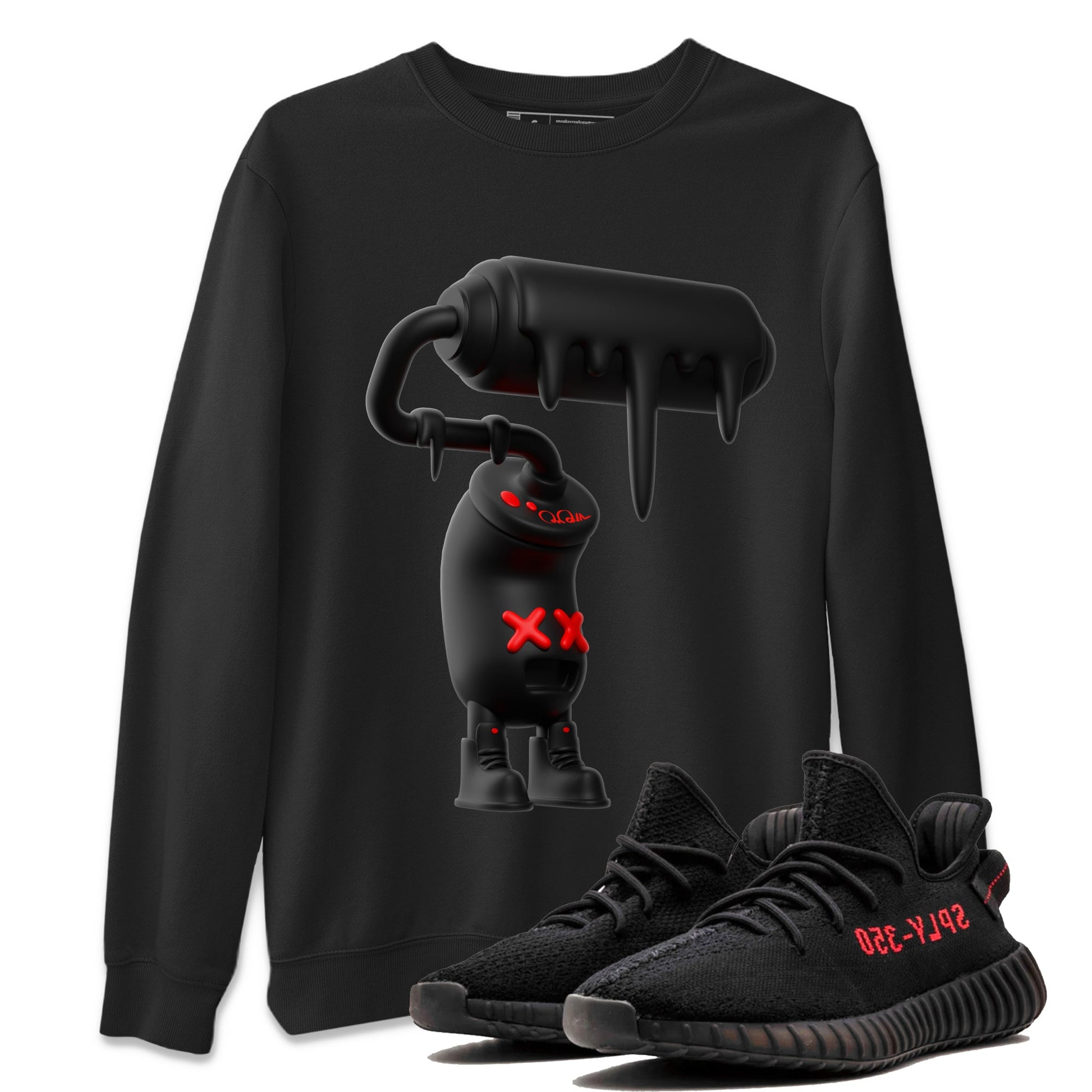 Yeezy 350 Bred shirt to match jordans 3D Paint Roller sneaker tees Adidas Yeezy Boost V2 350 Bred SNRT Sneaker Release Tees Unisex Black 1 T-Shirt