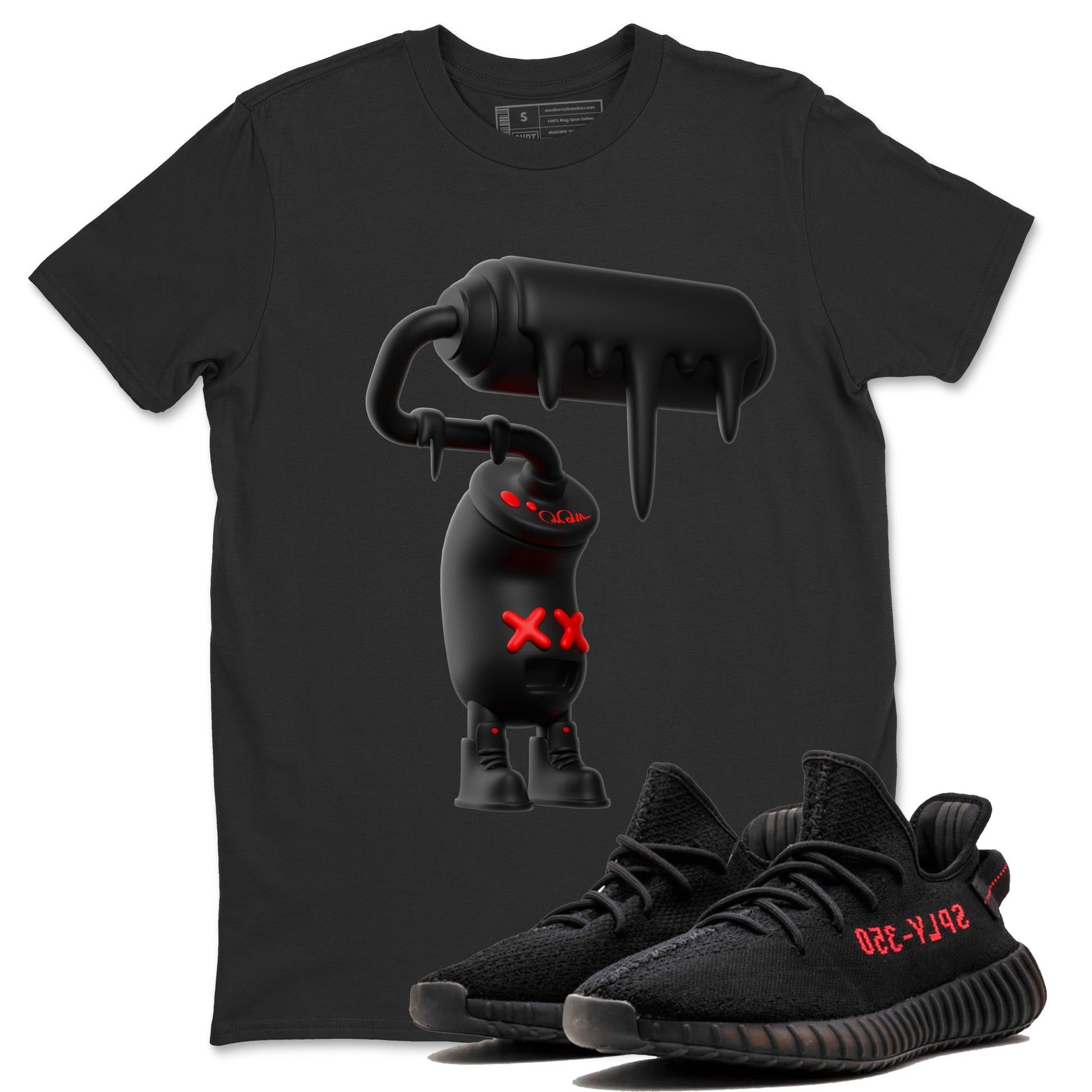 Yeezy 350 Bred shirt to match jordans 3D Paint Roller sneaker tees Adidas Yeezy Boost V2 350 Bred SNRT Sneaker Release Tees Unisex Black 1 T-Shirt