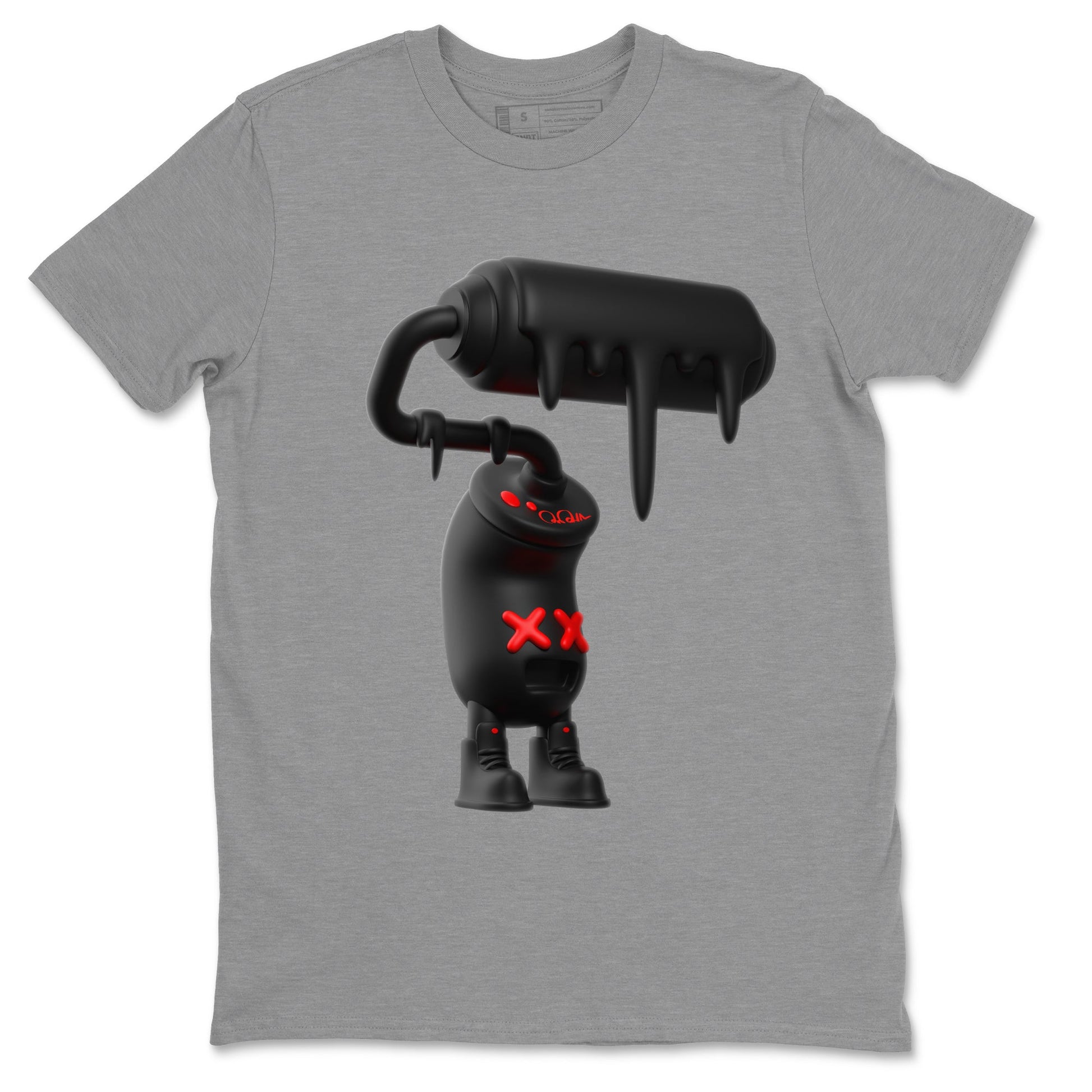 Yeezy 350 Bred shirt to match jordans 3D Paint Roller sneaker tees Adidas Yeezy Boost V2 350 Bred SNRT Sneaker Release Tees Unisex Heather Grey 2 T-Shirt