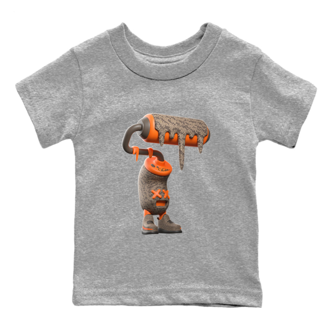Yeezy 350 Carbon Beluga shirt to match jordans 3D Paint Roller sneaker tees Adidas Yeezy Boost 350 Carbon Beluga SNRT Sneaker Release Tees Baby Toddler Heather Grey 2 T-Shirt
