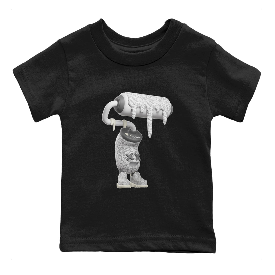 Yeezy 350 Static shirt to match jordans 3D Paint Roller sneaker tees Adidas Yeezy 350 Static SNRT Sneaker Release Tees Baby Toddler Black 2 T-Shirt