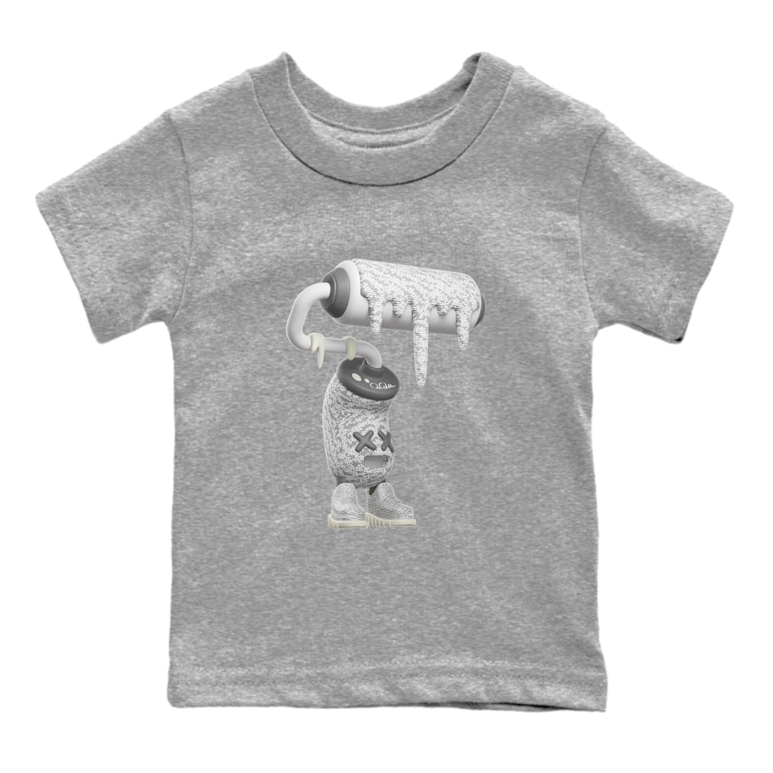 Yeezy 350 Static shirt to match jordans 3D Paint Roller sneaker tees Adidas Yeezy 350 Static SNRT Sneaker Release Tees Baby Toddler Heather Grey 2 T-Shirt