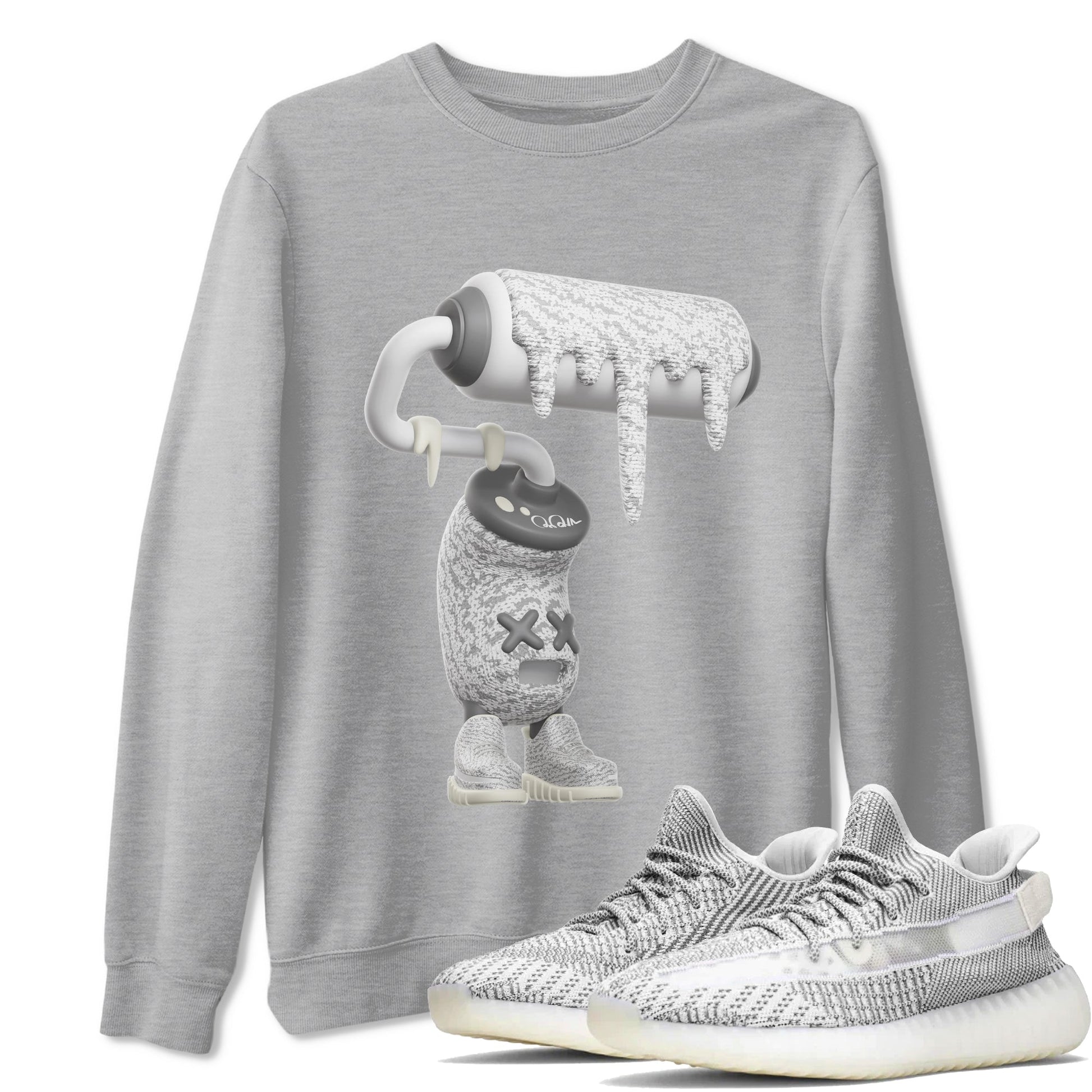 Yeezy 350 Static shirt to match jordans 3D Paint Roller sneaker tees Adidas Yeezy 350 Static SNRT Sneaker Release Tees Unisex Heather Grey 1 T-Shirt