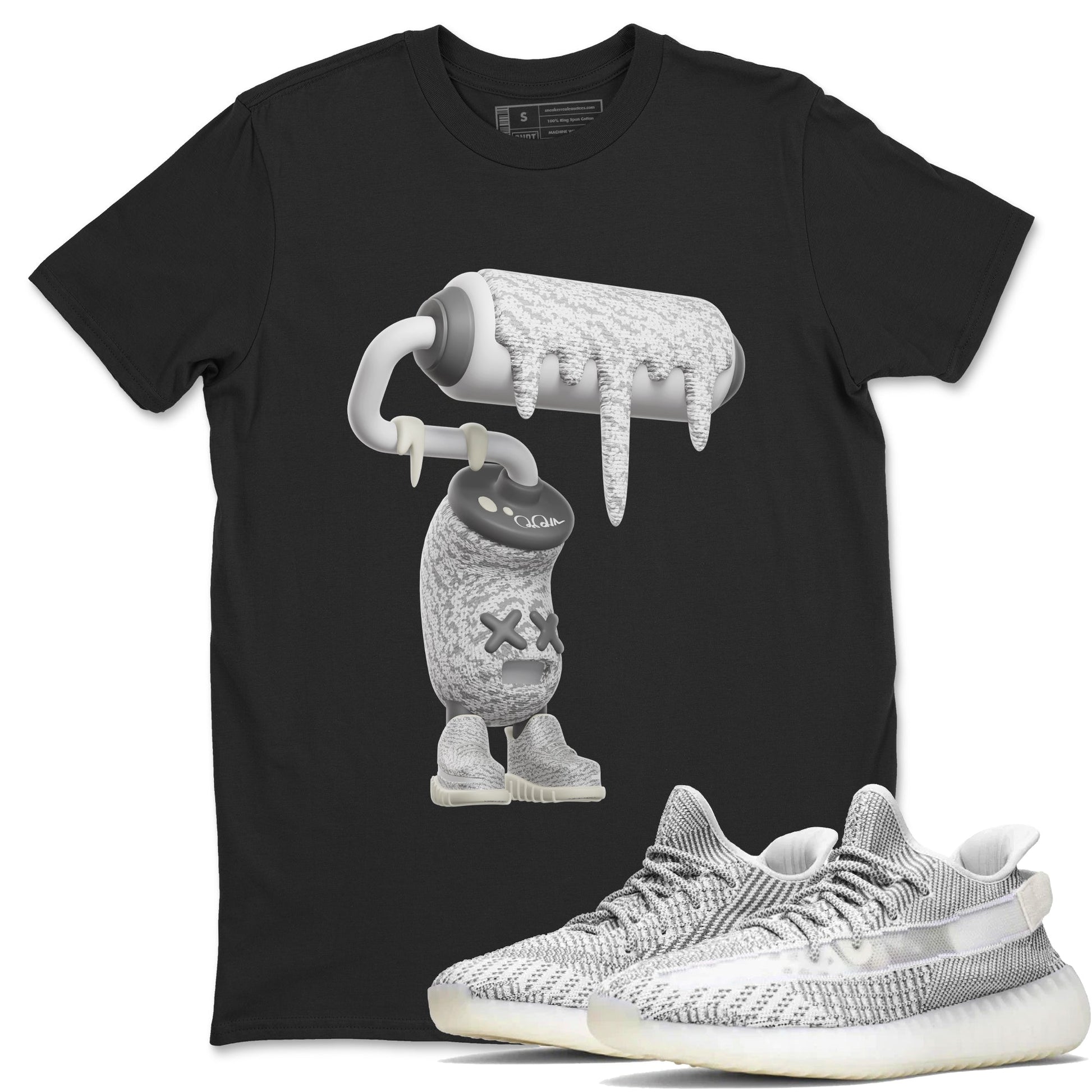Yeezy 350 Static shirt to match jordans 3D Paint Roller sneaker tees Adidas Yeezy 350 Static SNRT Sneaker Release Tees Unisex Black 1 T-Shirt