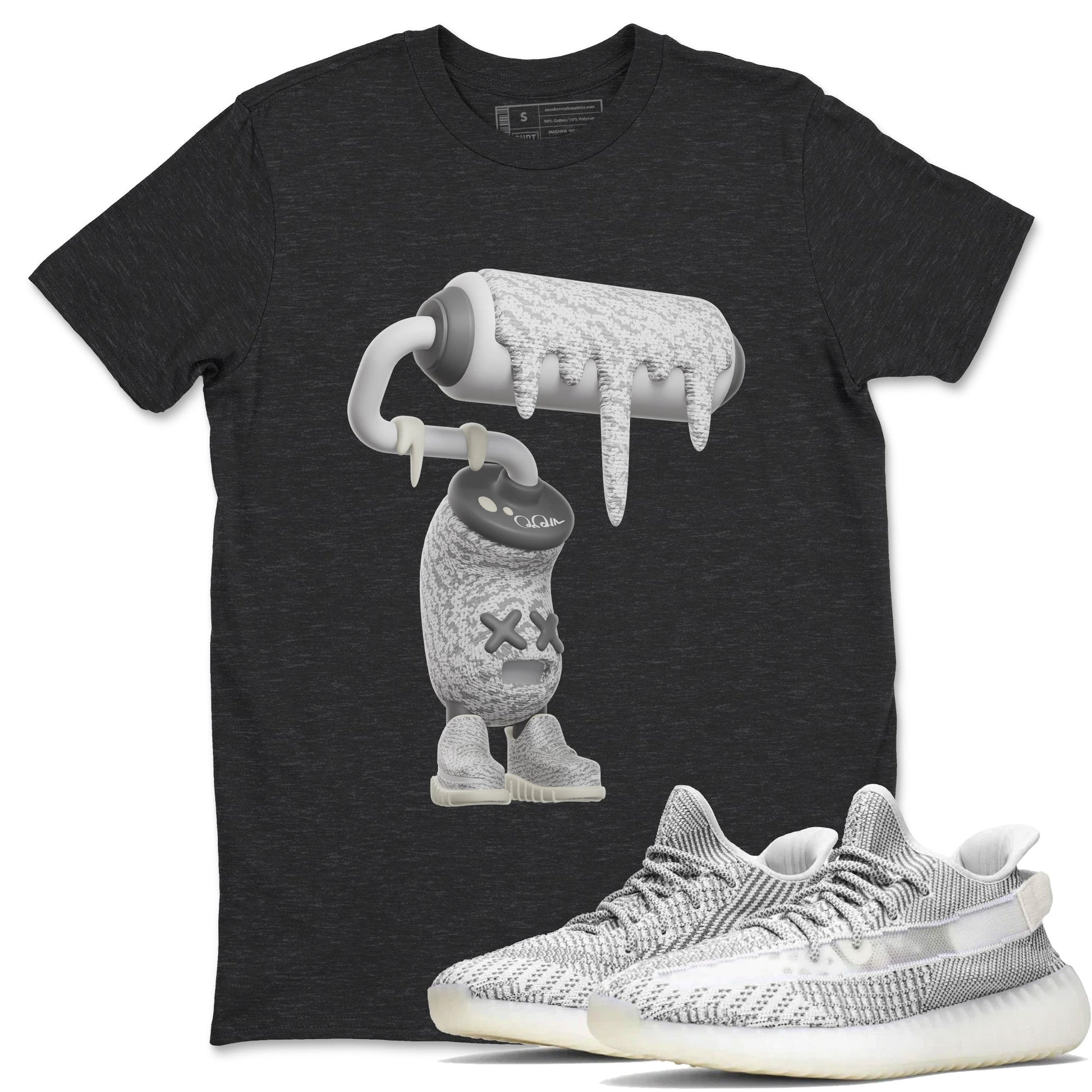 Yeezy 350 Static shirt to match jordans 3D Paint Roller sneaker tees Adidas Yeezy 350 Static SNRT Sneaker Release Tees Unisex Charcoal Heather 1 T-Shirt