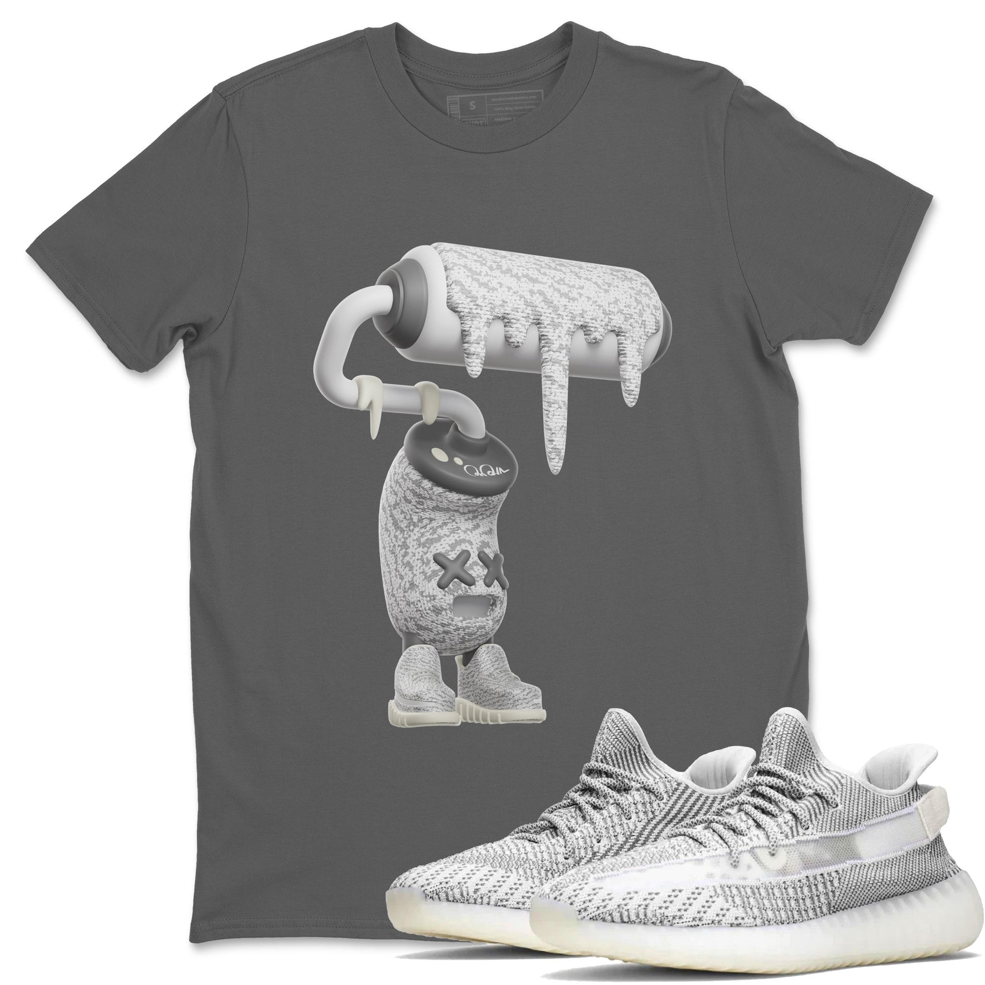 Yeezy 350 Static shirt to match jordans 3D Paint Roller sneaker tees Adidas Yeezy 350 Static SNRT Sneaker Release Tees Unisex Cool Grey 1 T-Shirt