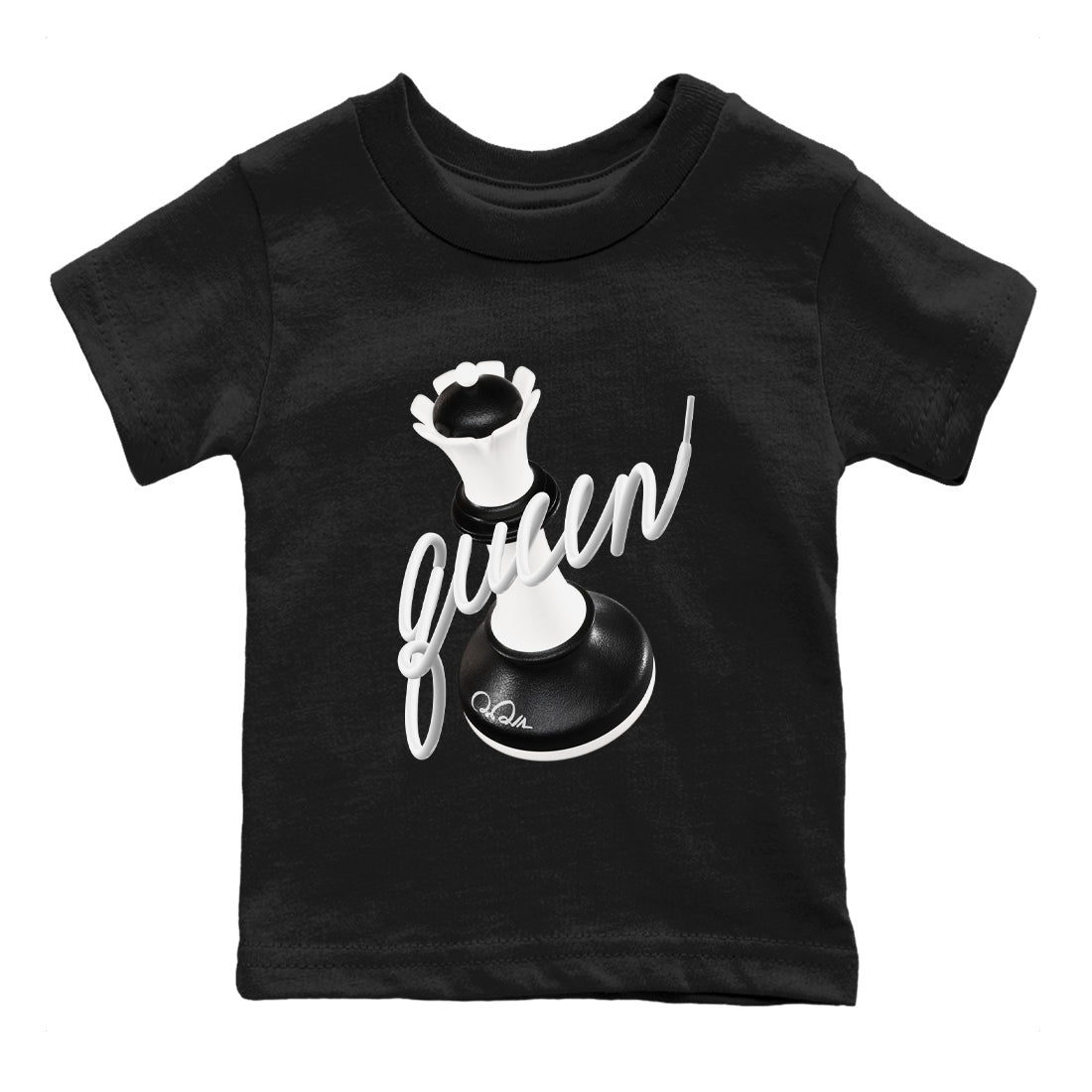 1s Black White shirt to match jordans 3D Queen sneaker tees Air Jordan 1 High OG Black White SNRT sneaker release tees baby toddler Black 2 cotton Shirt
