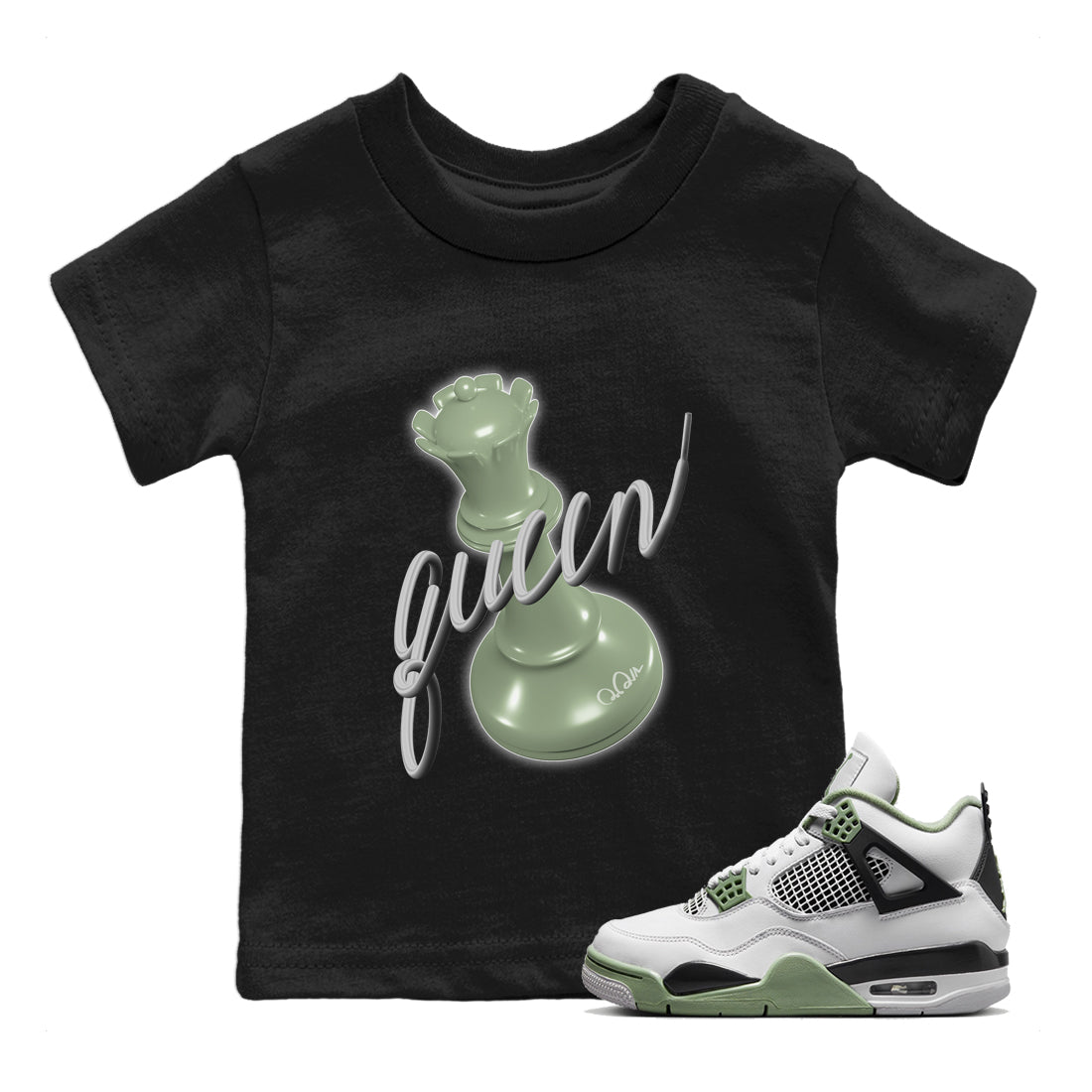 Jordan 4 Seafoam Sneaker Match Tees 3D Queen Sneaker Tees Jordan 4 Seafoam Sneaker Release Tees Kids Shirts