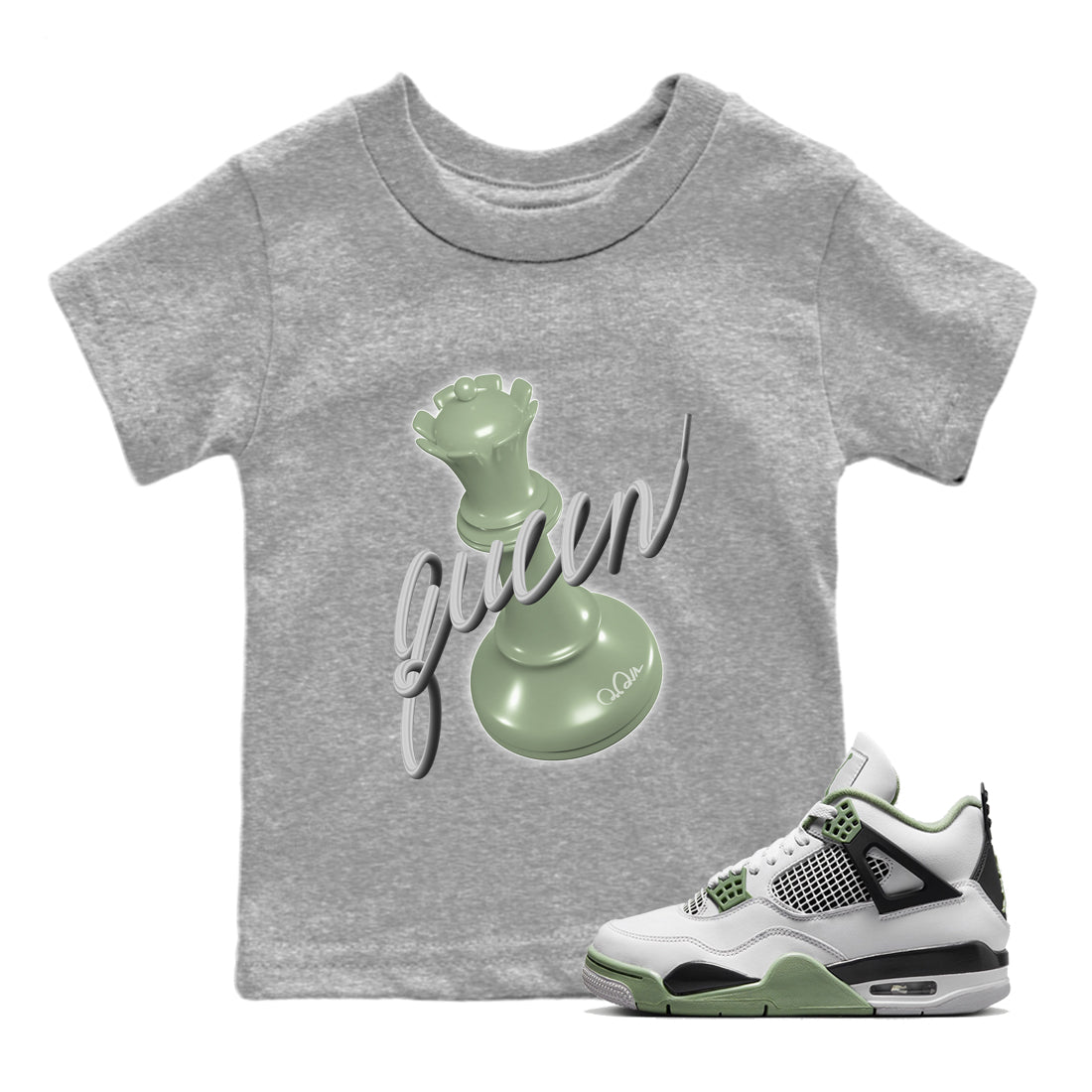 Jordan 4 Seafoam Sneaker Match Tees 3D Queen Sneaker Tees Jordan 4 Seafoam Sneaker Release Tees Kids Shirts