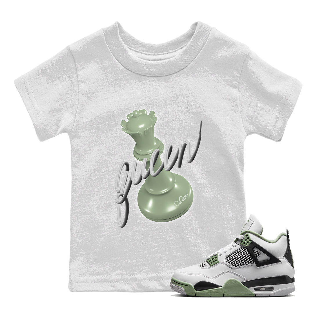 Jordan 4 Seafoam Sneaker Match Tees 3D Queen Sneaker Tees Jordan 4 Seafoam Sneaker Release Tees Kids Shirts