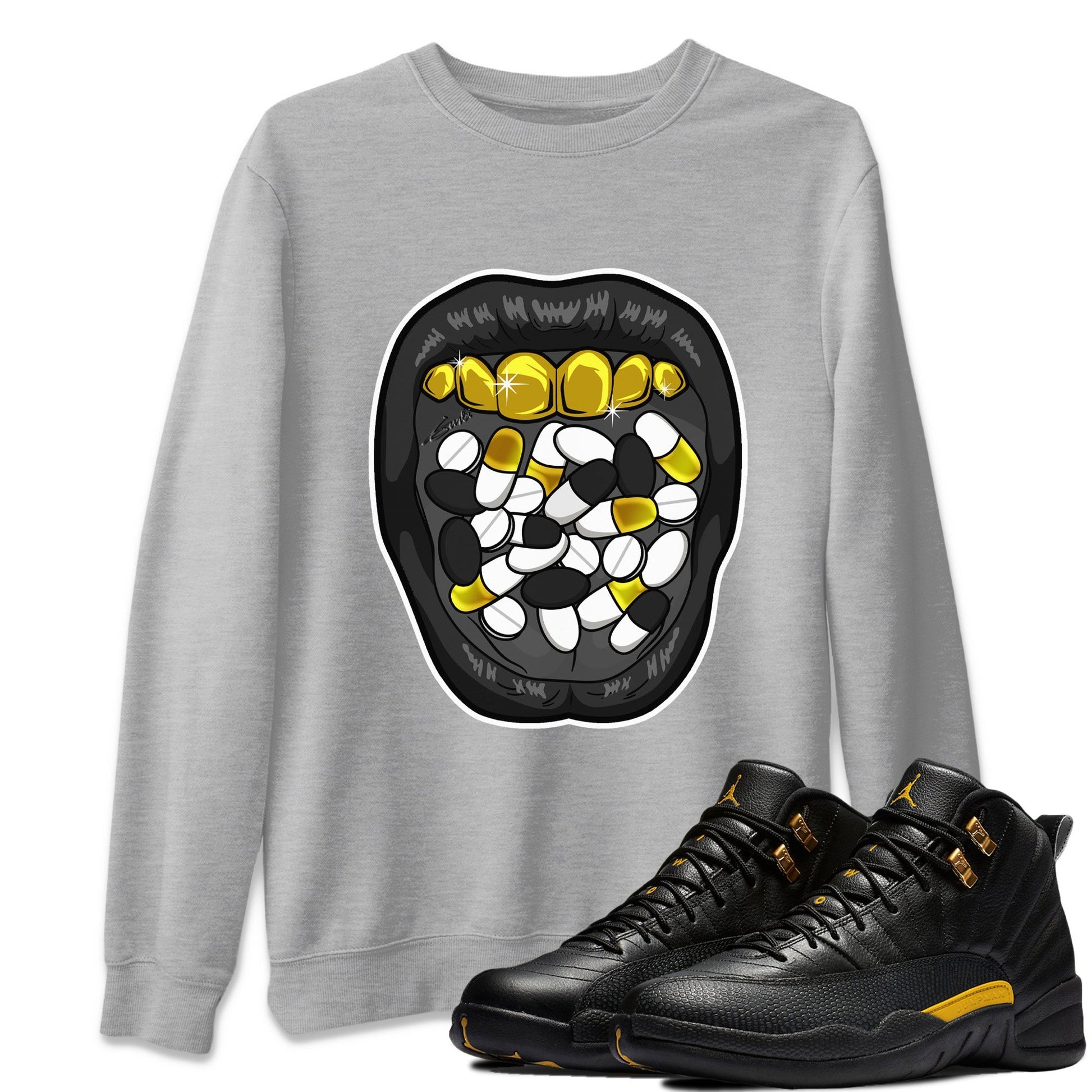 Jordan 12 Black Taxi Sneaker Match Tees Acid Lips Sneaker Tees Jordan 12 Black Taxi Sneaker Release Tees Unisex Shirts