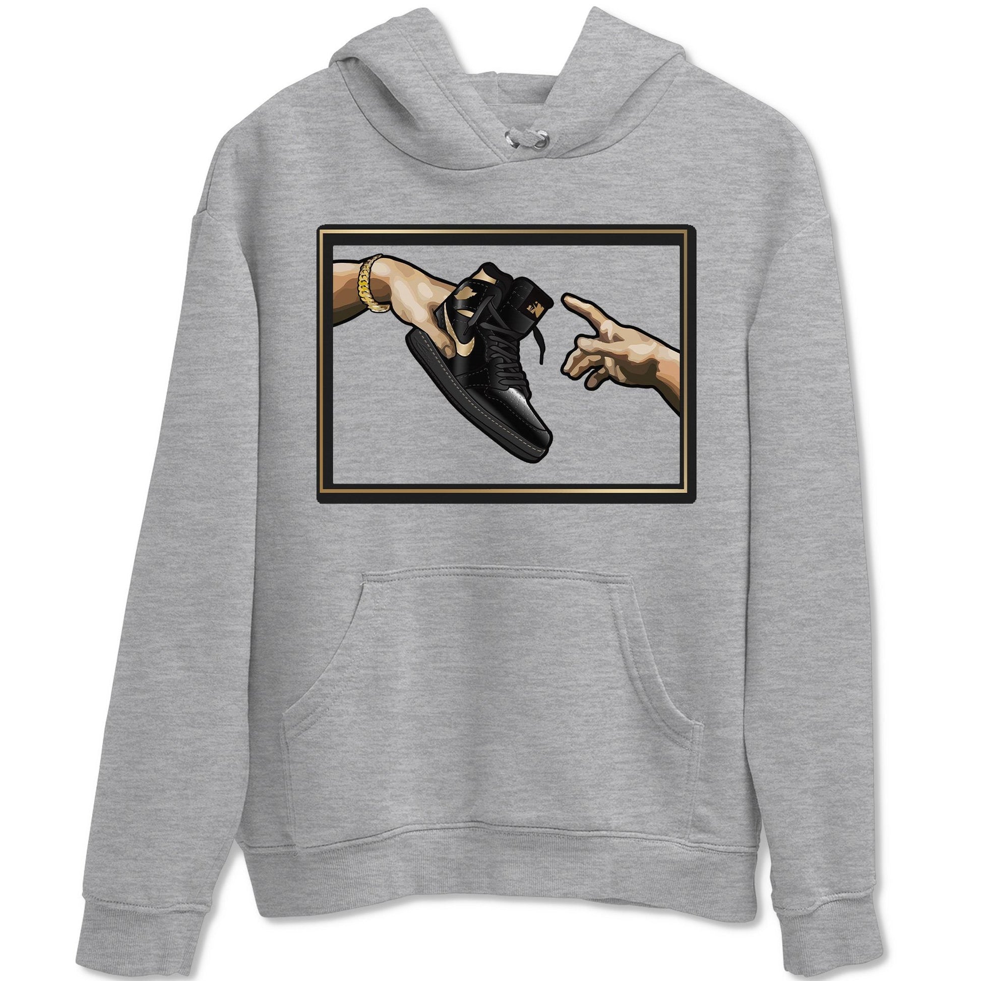 Jordan 1 Black Metallic Gold Sneaker Match Tees Adam's Creation Sneaker Tees Jordan 1 Black Metallic Gold Sneaker Release Tees Unisex Shirts
