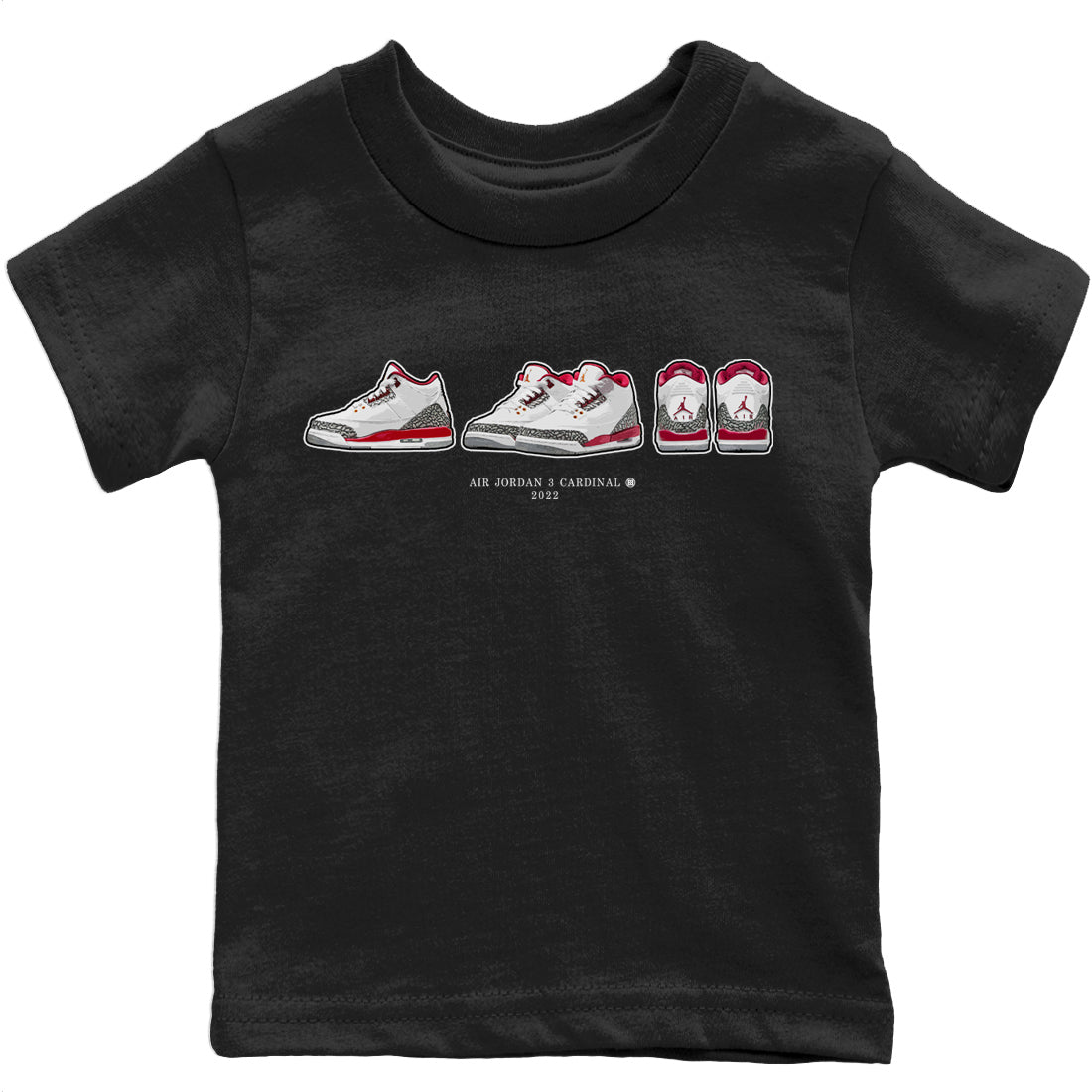 Jordan 3 Cardinal Sneaker Match Tees Air Jordan 3 Prelude Sneaker Tees Jordan 3 Cardinal Sneaker Release Tees Kids Shirts