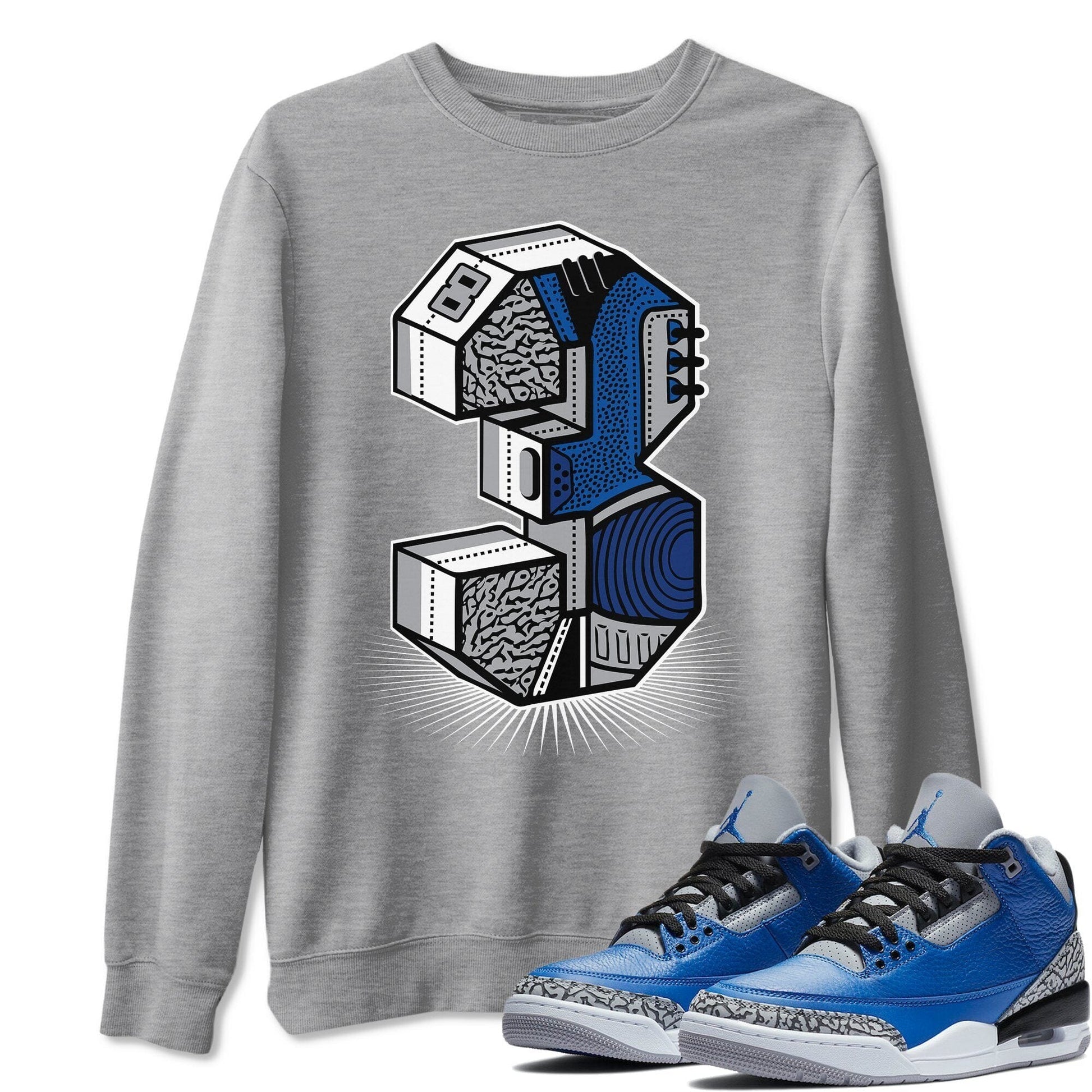 Jordan 3 Varsity Royal Sneaker Match Tees Three Statue Sneaker Tees Jordan 3 Varsity Royal Sneaker Release Tees Unisex Shirts