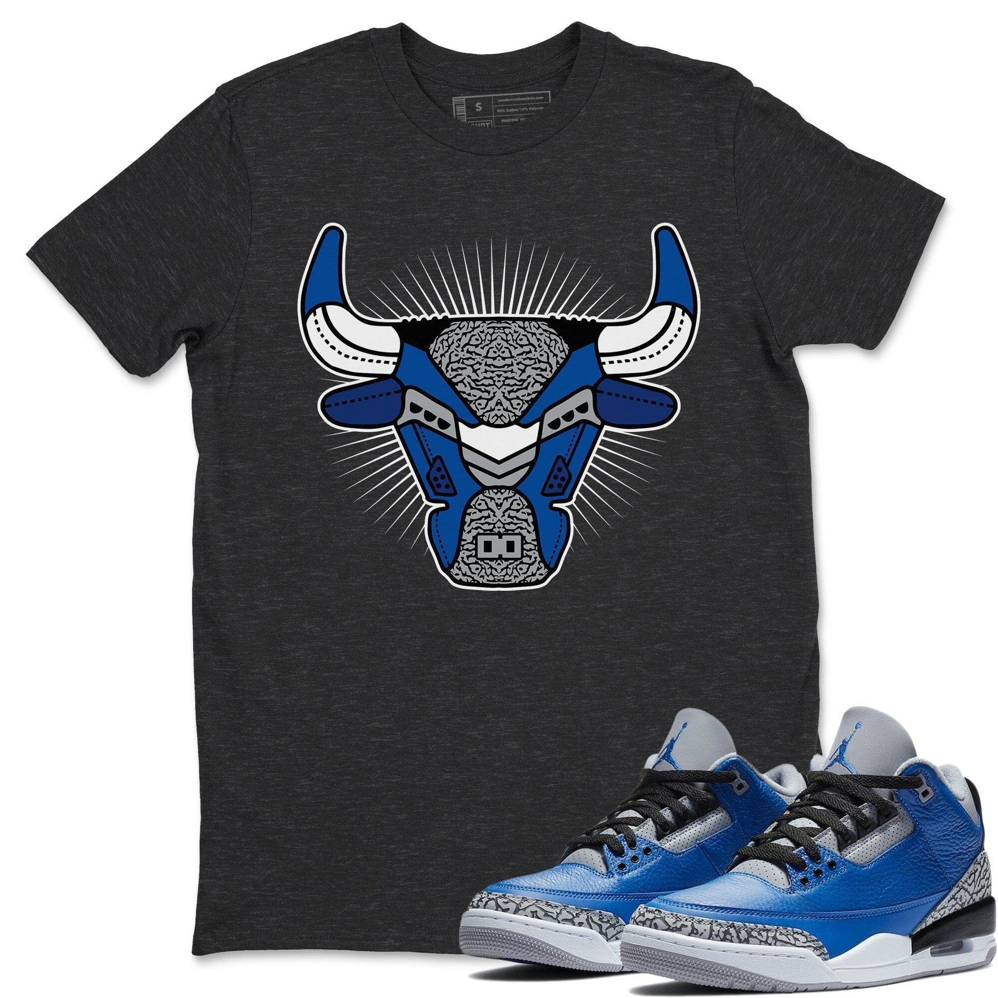 Jordan 3 Varsity Royal Sneaker Match Tees Bull Head Sneaker Tees Jordan 3 Varsity Royal Sneaker Release Tees Unisex Shirts