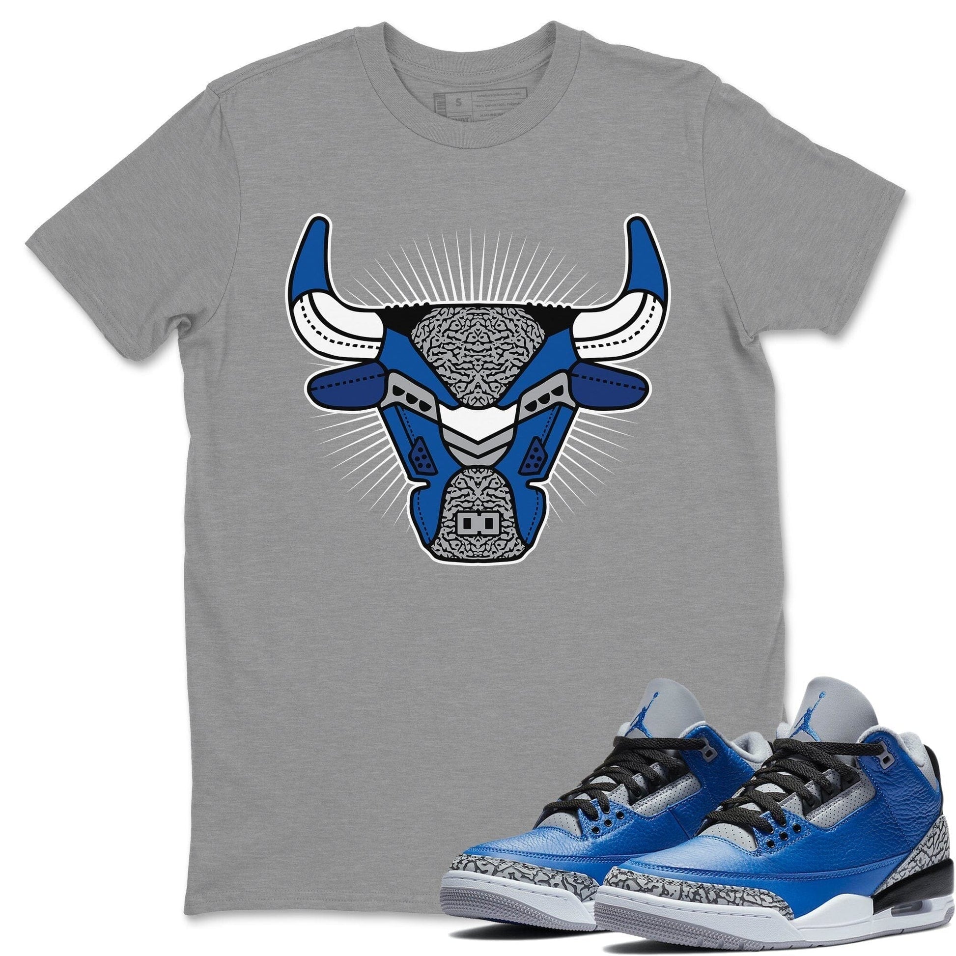 Jordan 3 Varsity Royal Sneaker Match Tees Bull Head Sneaker Tees Jordan 3 Varsity Royal Sneaker Release Tees Unisex Shirts