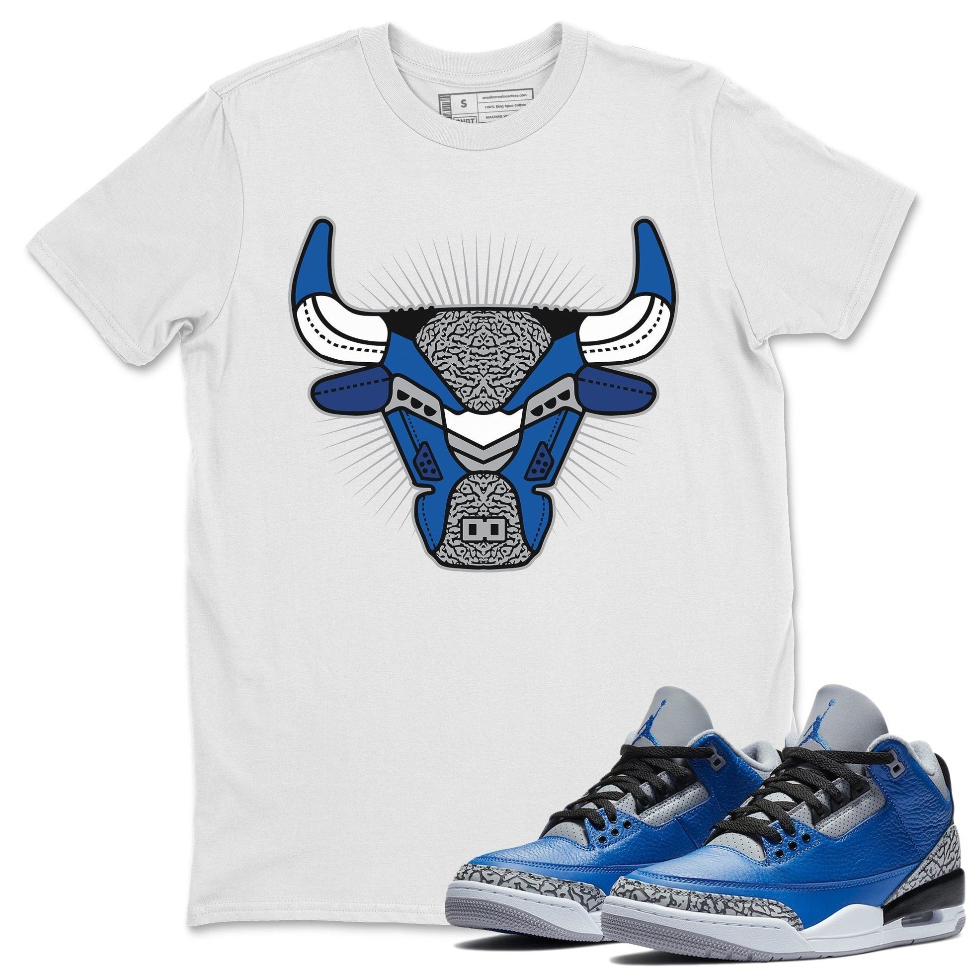 Jordan 3 Varsity Royal Sneaker Match Tees Bull Head Sneaker Tees Jordan 3 Varsity Royal Sneaker Release Tees Unisex Shirts