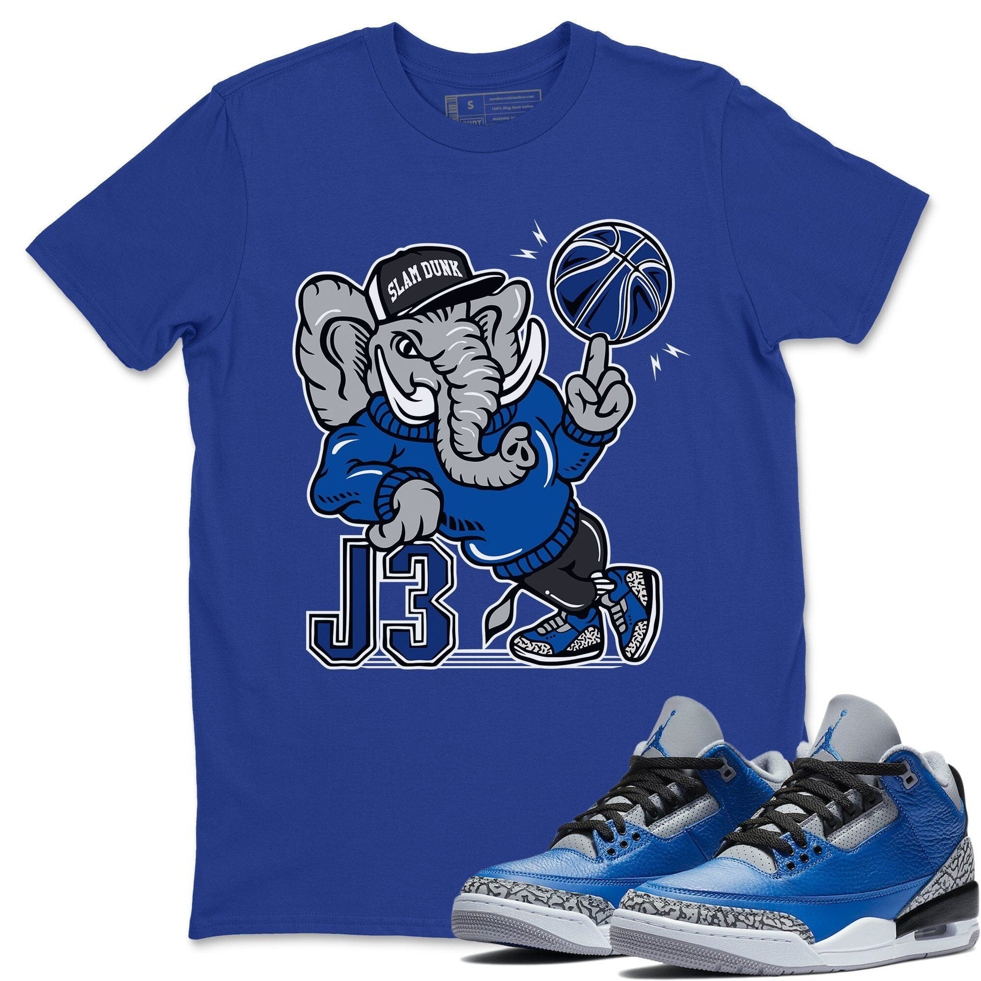 Jordan 3 Varsity Royal Sneaker Match Tees Elephant Sneaker Tees Jordan 3 Varsity Royal Sneaker Release Tees Unisex Shirts