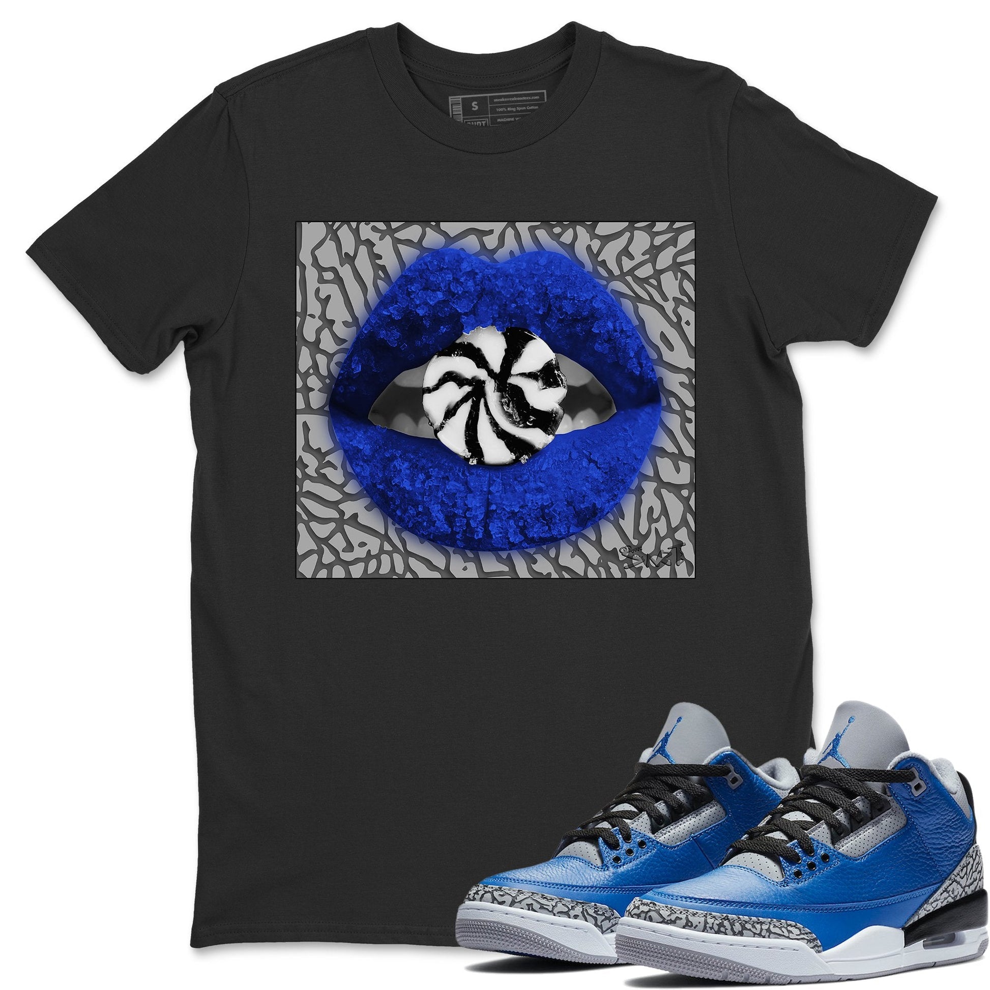 Jordan 3 Varsity Royal Sneaker Match Tees Lips Candy Sneaker Tees Jordan 3 Varsity Royal Sneaker Release Tees Unisex Shirts