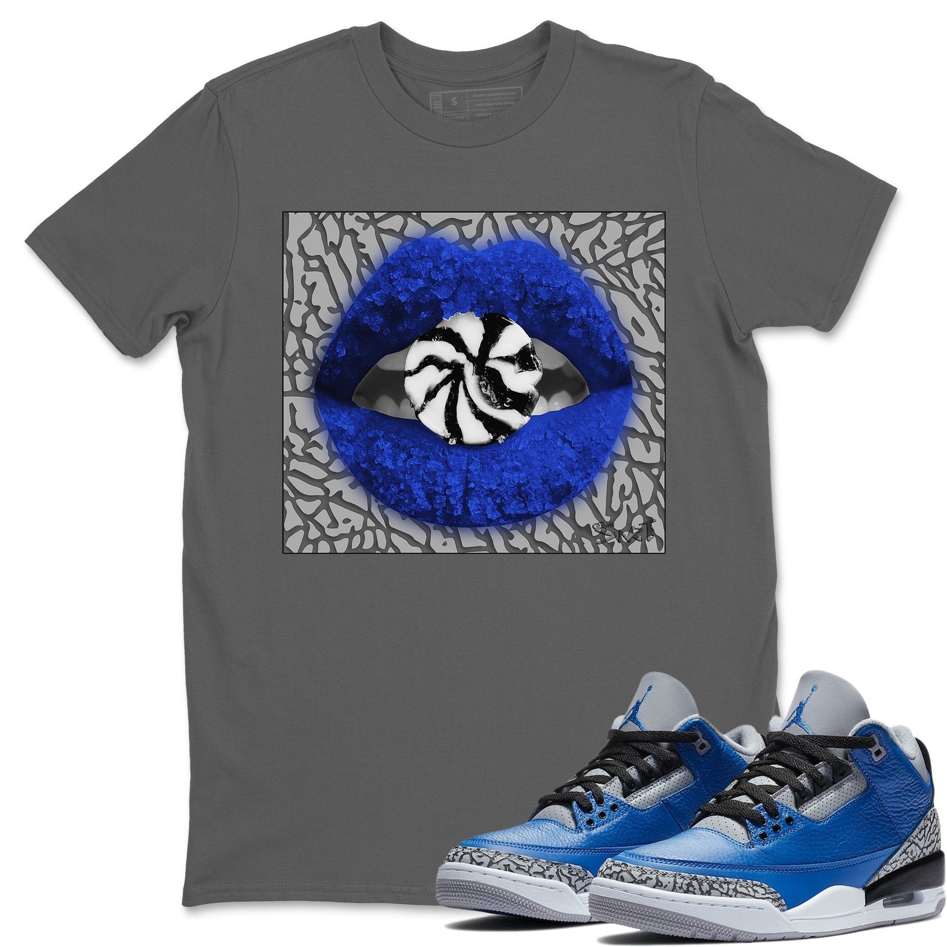 Jordan 3 Varsity Royal Sneaker Match Tees Lips Candy Sneaker Tees Jordan 3 Varsity Royal Sneaker Release Tees Unisex Shirts