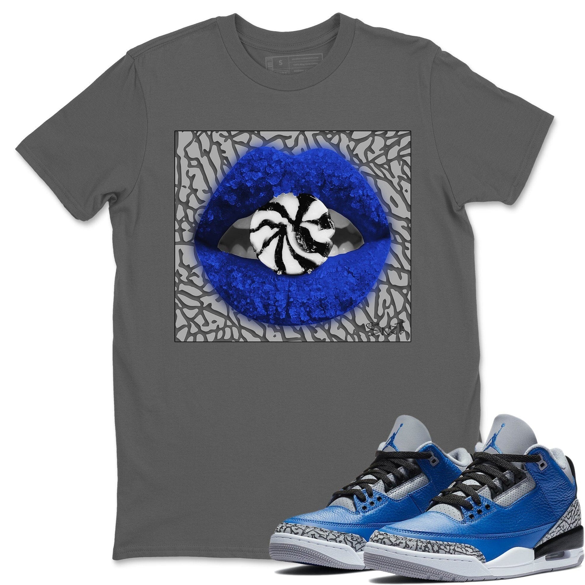 Jordan 3 Varsity Royal Sneaker Match Tees Lips Candy Sneaker Tees Jordan 3 Varsity Royal Sneaker Release Tees Unisex Shirts
