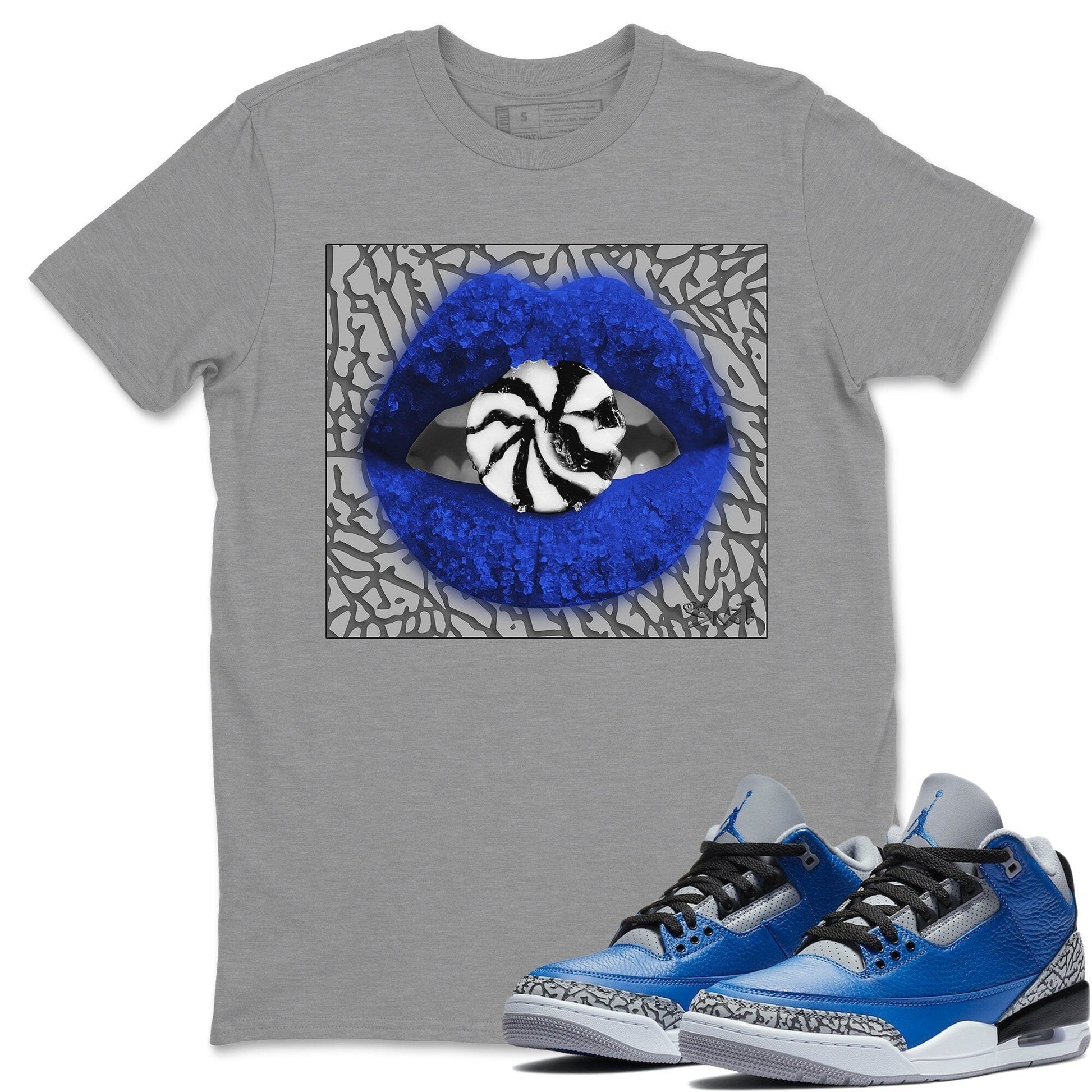 Jordan 3 Varsity Royal Sneaker Match Tees Lips Candy Sneaker Tees Jordan 3 Varsity Royal Sneaker Release Tees Unisex Shirts