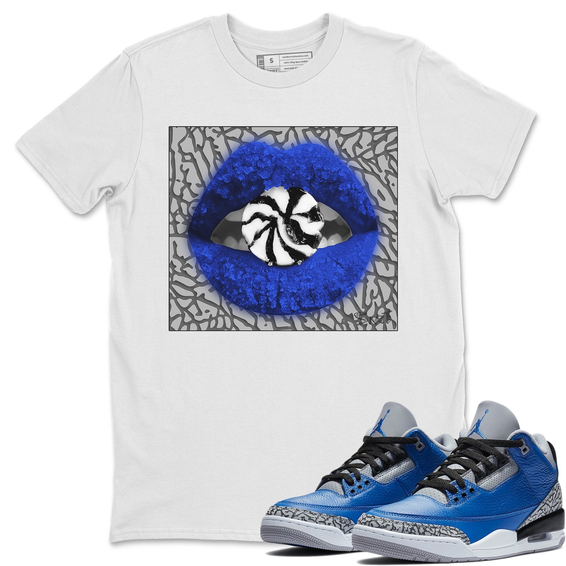 Jordan 3 Varsity Royal Sneaker Match Tees Lips Candy Sneaker Tees Jordan 3 Varsity Royal Sneaker Release Tees Unisex Shirts