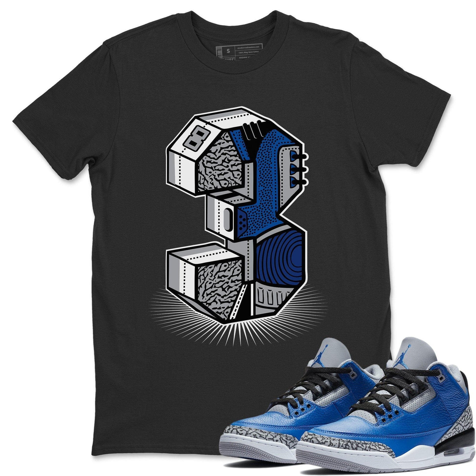 Jordan 3 Varsity Royal Sneaker Match Tees Three Statue Sneaker Tees Jordan 3 Varsity Royal Sneaker Release Tees Unisex Shirts